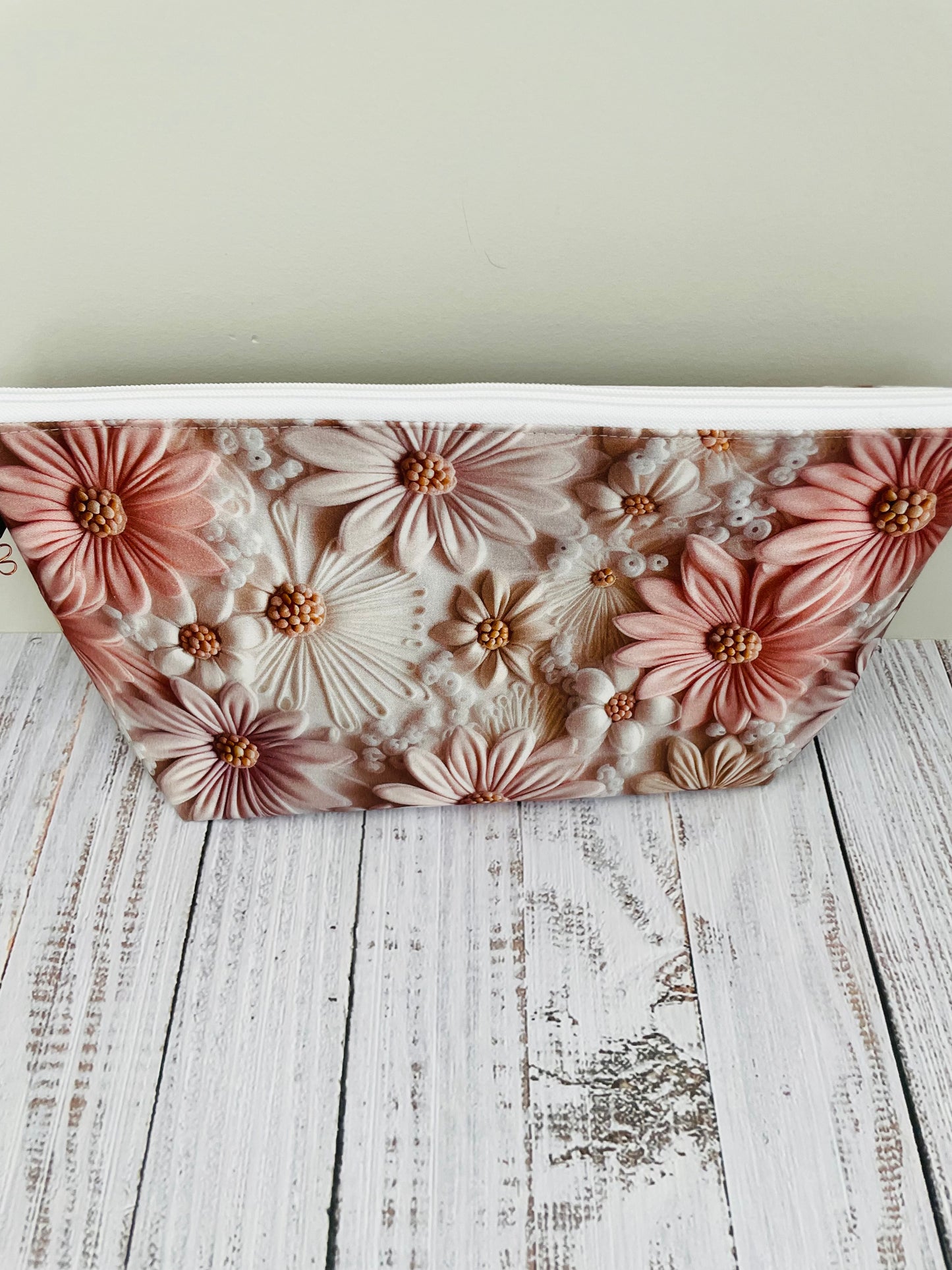 PAPER FLOWERS small Lifestyle bag (soft no wire , but interfaced )...CUSTOM PRINT…ROSE GOLD HARDWARE …EXCLUSIVE BAG BLING BY JONESKNIT