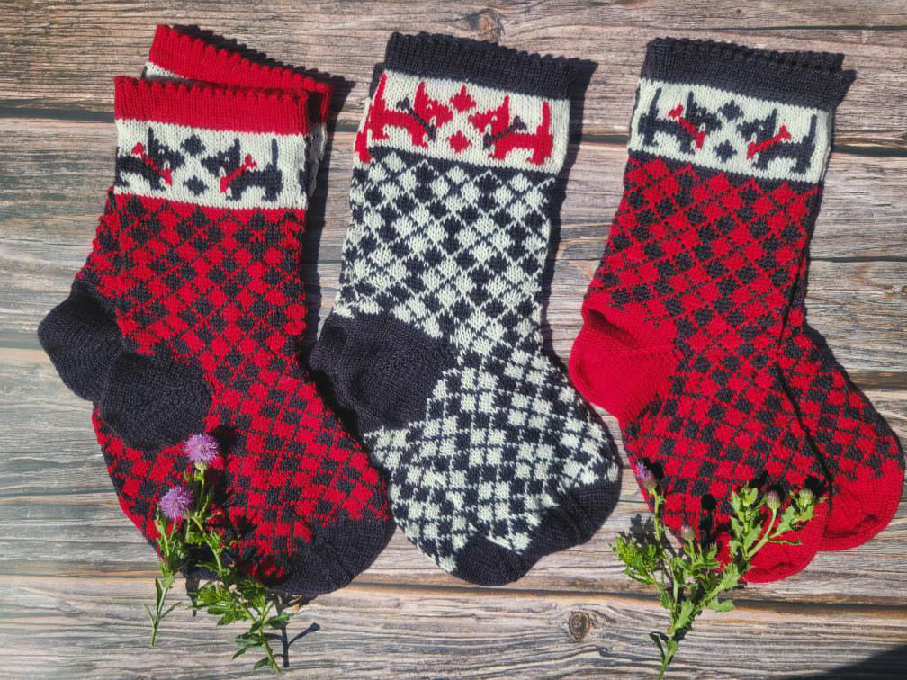 SCOTTIE DOG ARGYLE SOCKSETS ….CHOOSE SET FROM MENU BELOW