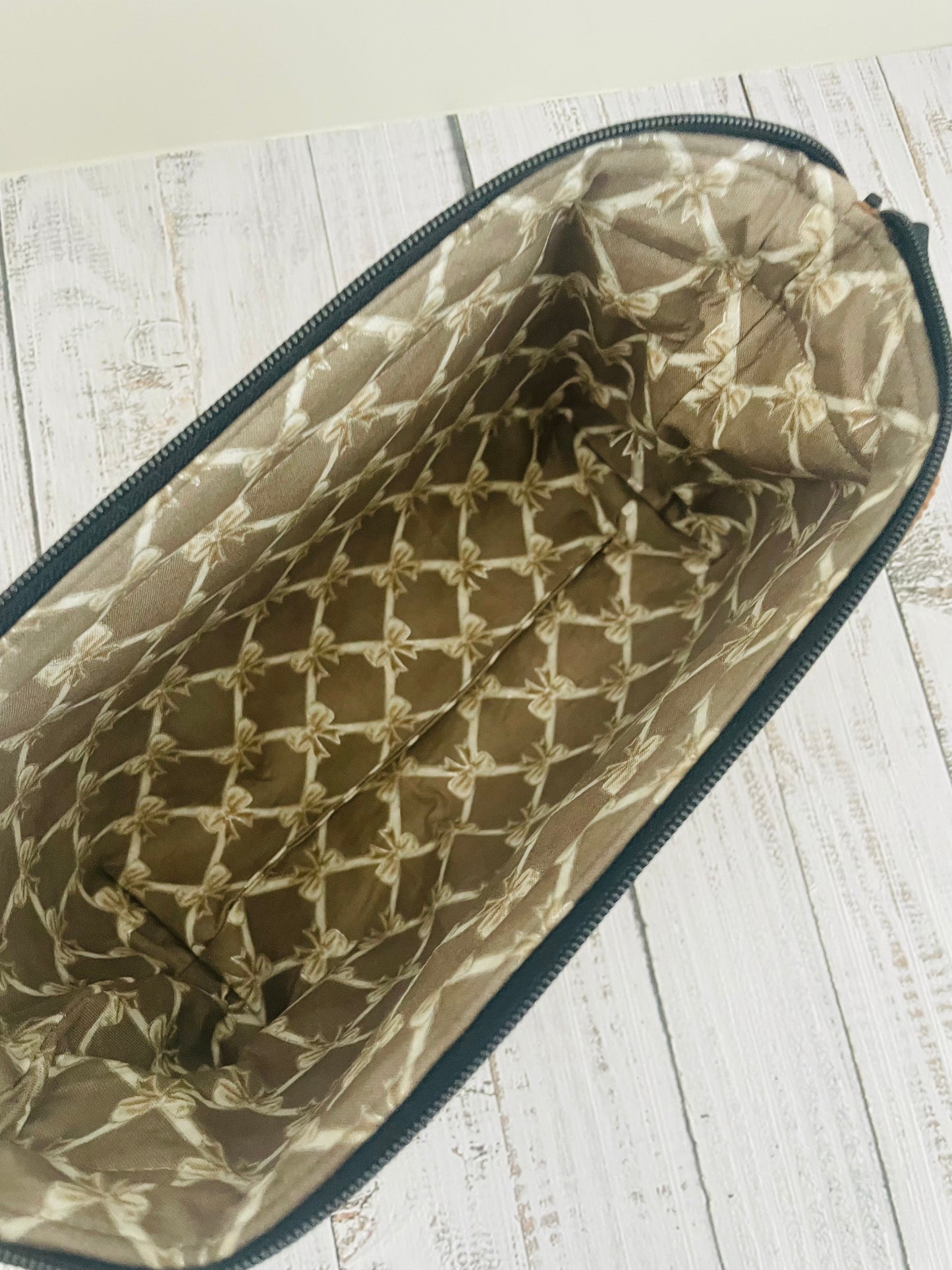 BROWN CORD SMALL WIRE FRAME BAG