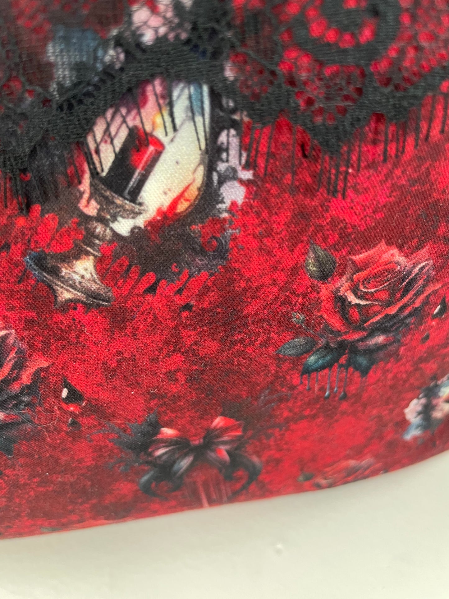 THROUGH THE VEIL .... Med Wire frame bag...CUSTOM PRINT, BLACK LACE
