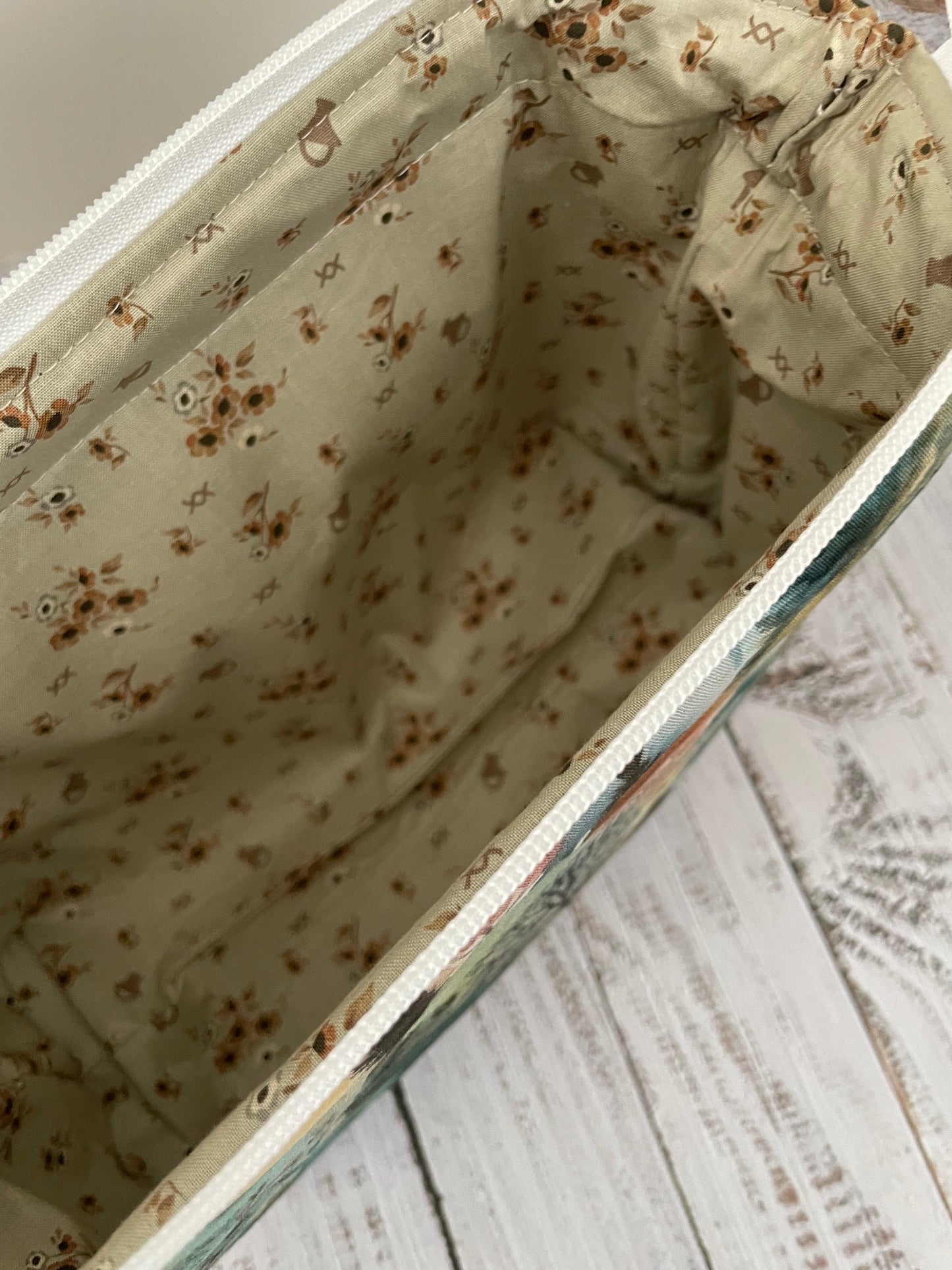 ALPINE FOREST ...CUSTOM PRINT Small wire frame bag
