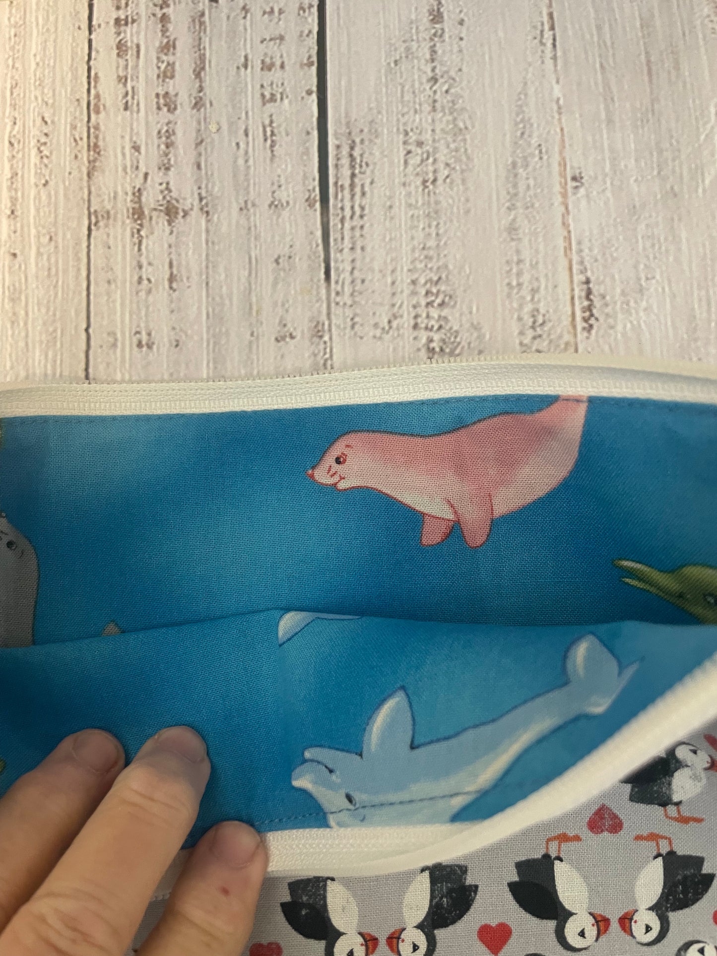 PUFFINS  SMALL STITCHING BAG & NOTIONS POUCH