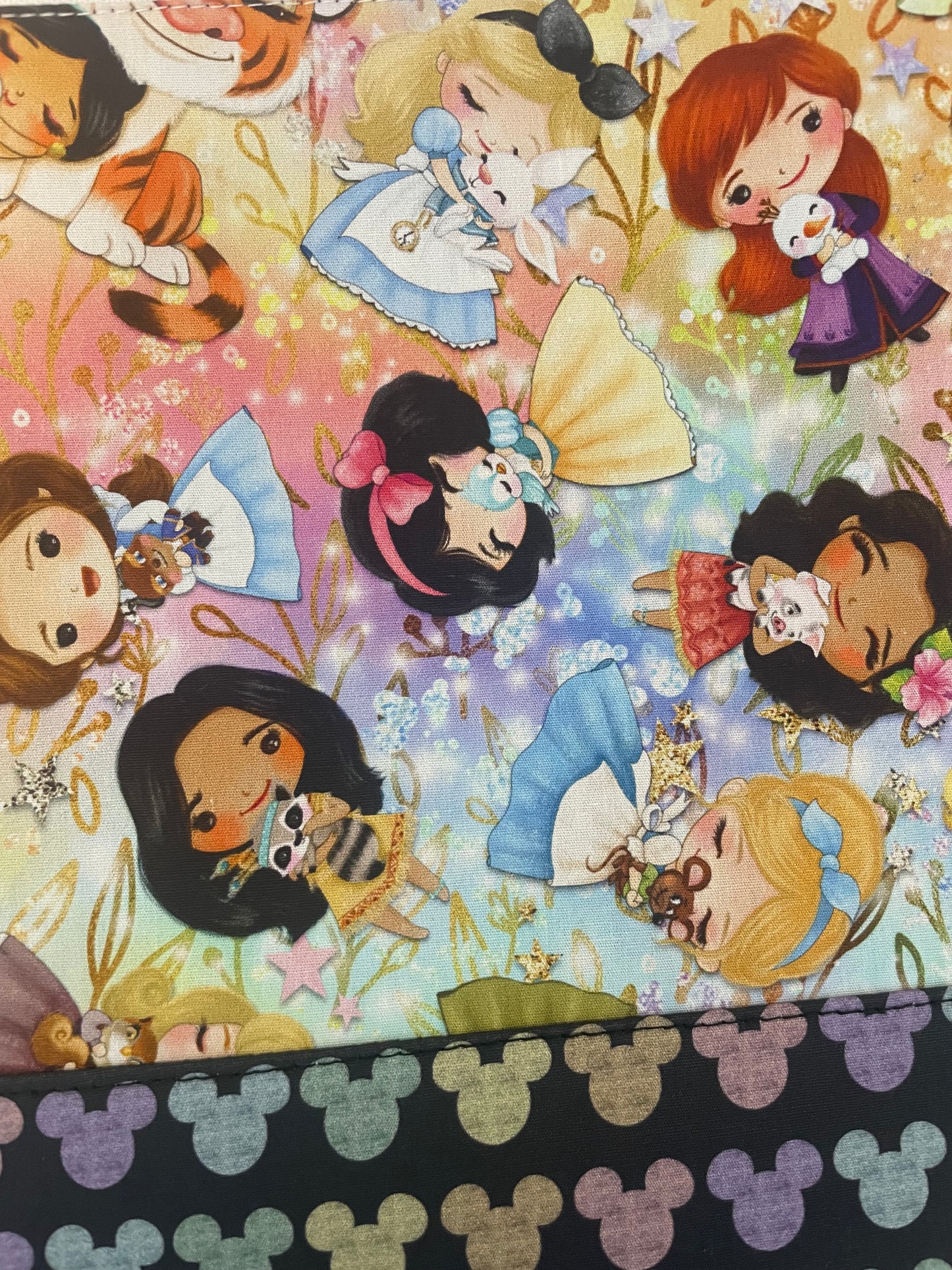 PRINCESSES SMALL STITCHING BAG ....CUSTOM PRINTED FABRIC