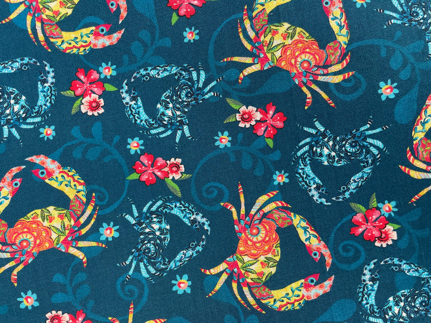 FLORAL CRABS LARGE  STITCHING BAG