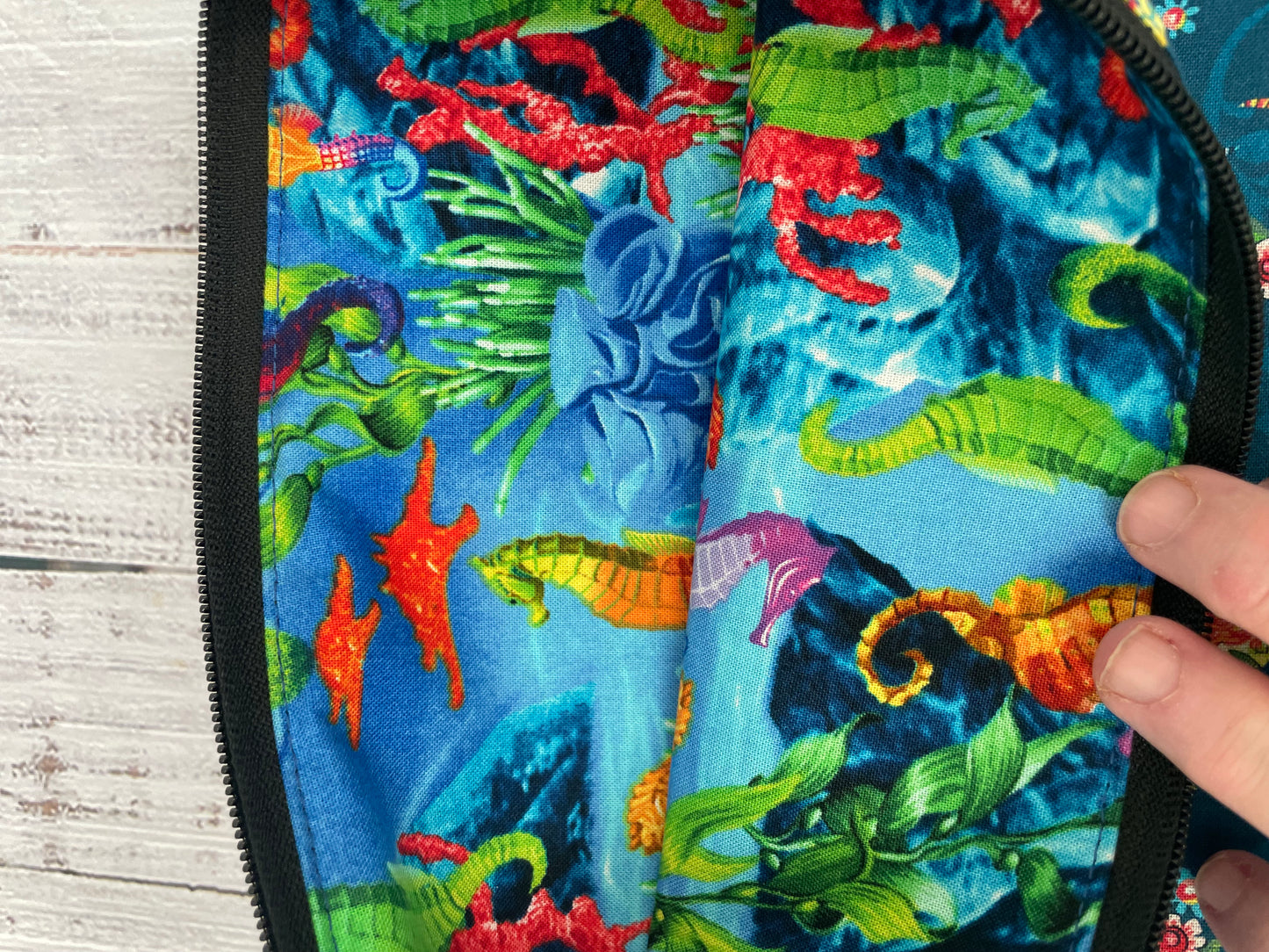 FLORAL CRABS LARGE  STITCHING BAG