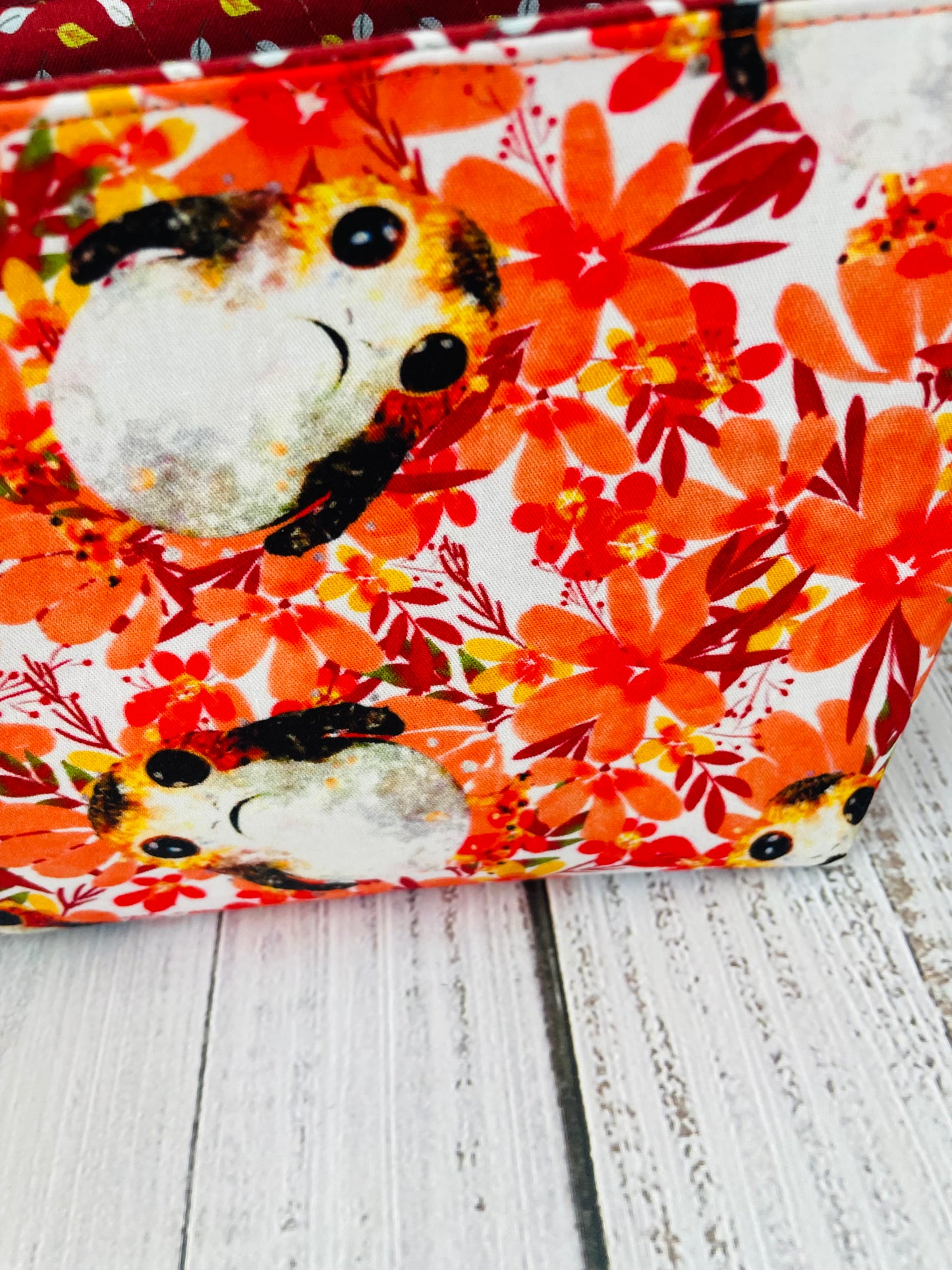 FLUFFY FLORAL   CAKE CADDY  (soft no wire  , but interfaced)...CUSTOM PRINT