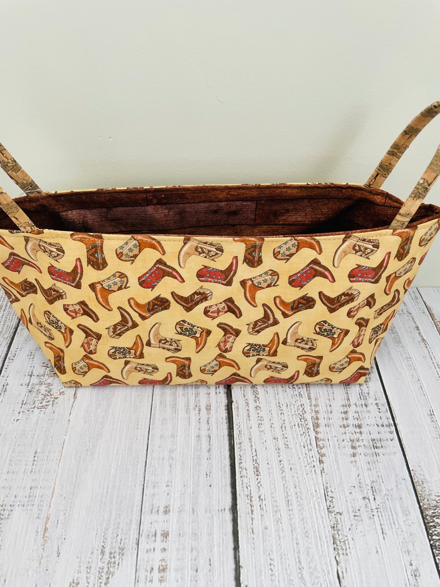 COWBOY BOOTS ....MINI BASKET WITH CORK HANDLES