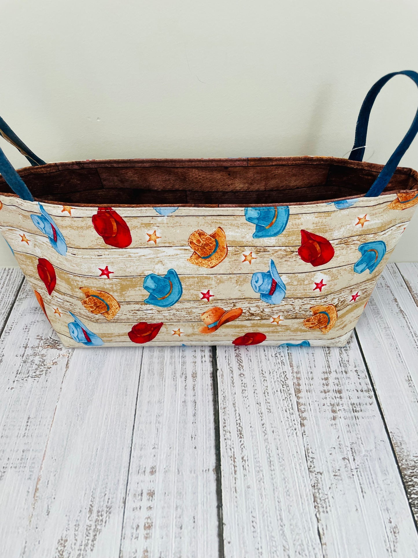 COWBOY HATS ....MINI BASKET WITH CORK HANDLES