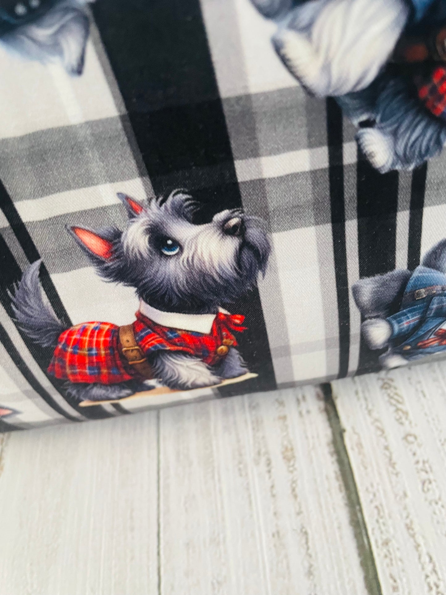 SCOTTIE DOG .....Small wire frame bag...CUSTOM PRINT