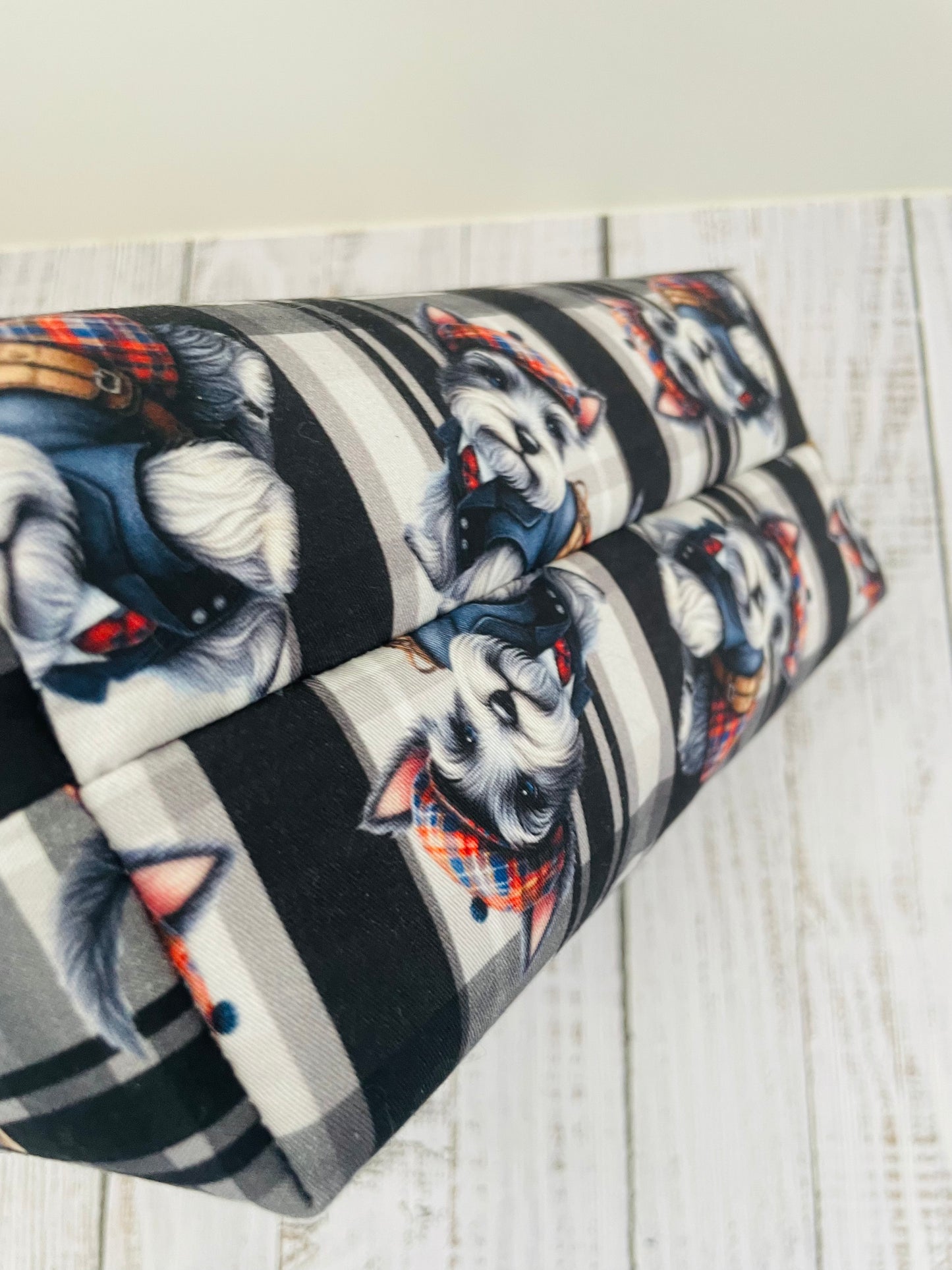 SCOTTIE DOG .....Small wire frame bag...CUSTOM PRINT