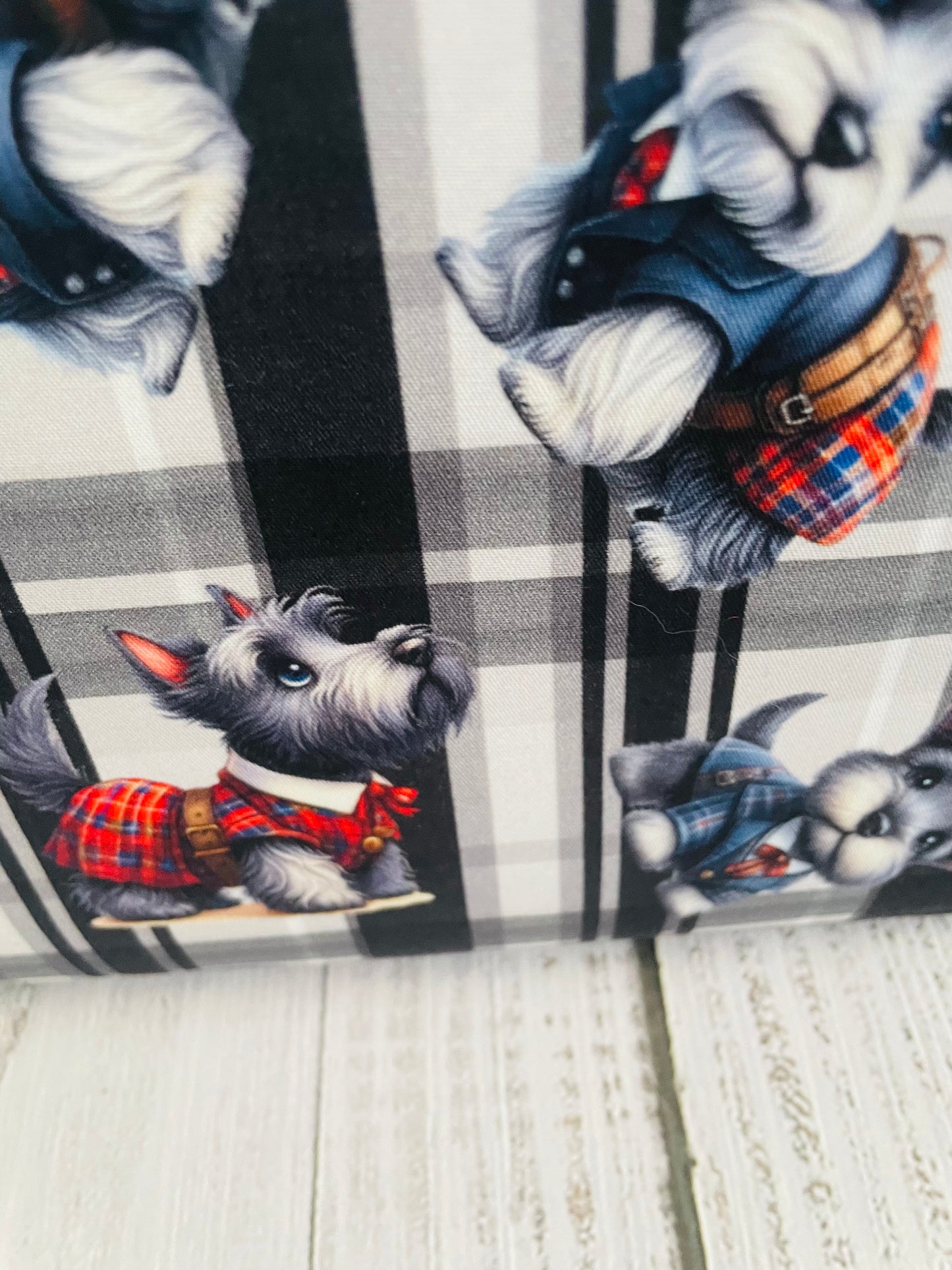 SCOTTIE DOG ..... Lifestyle bag (soft no wire , but interfaced) CUSTOM PRINT