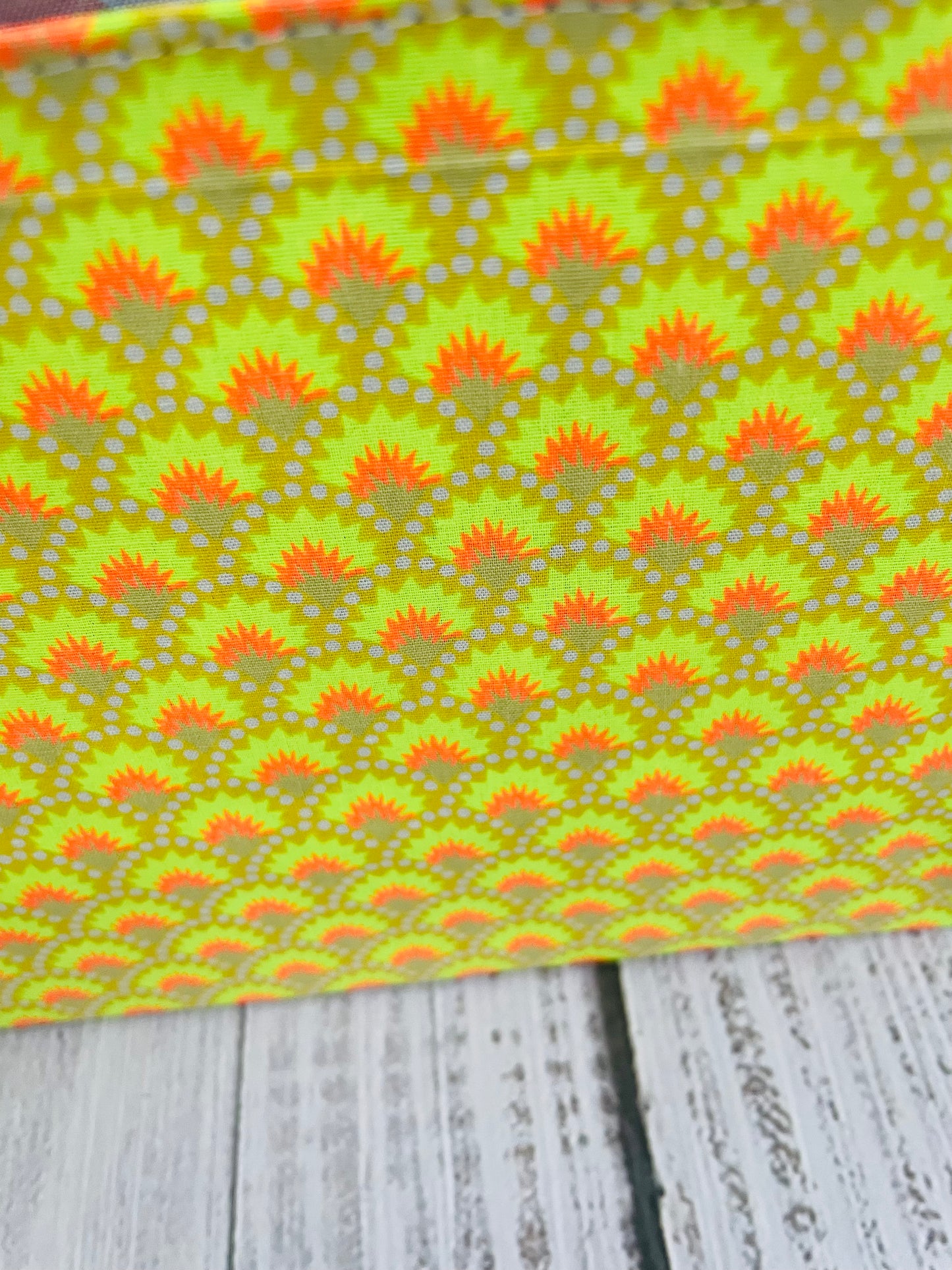 PINEAPPLE FLOWER ....CAKE CADDY ....BLACK LIGHT REACTIVE FABRIC