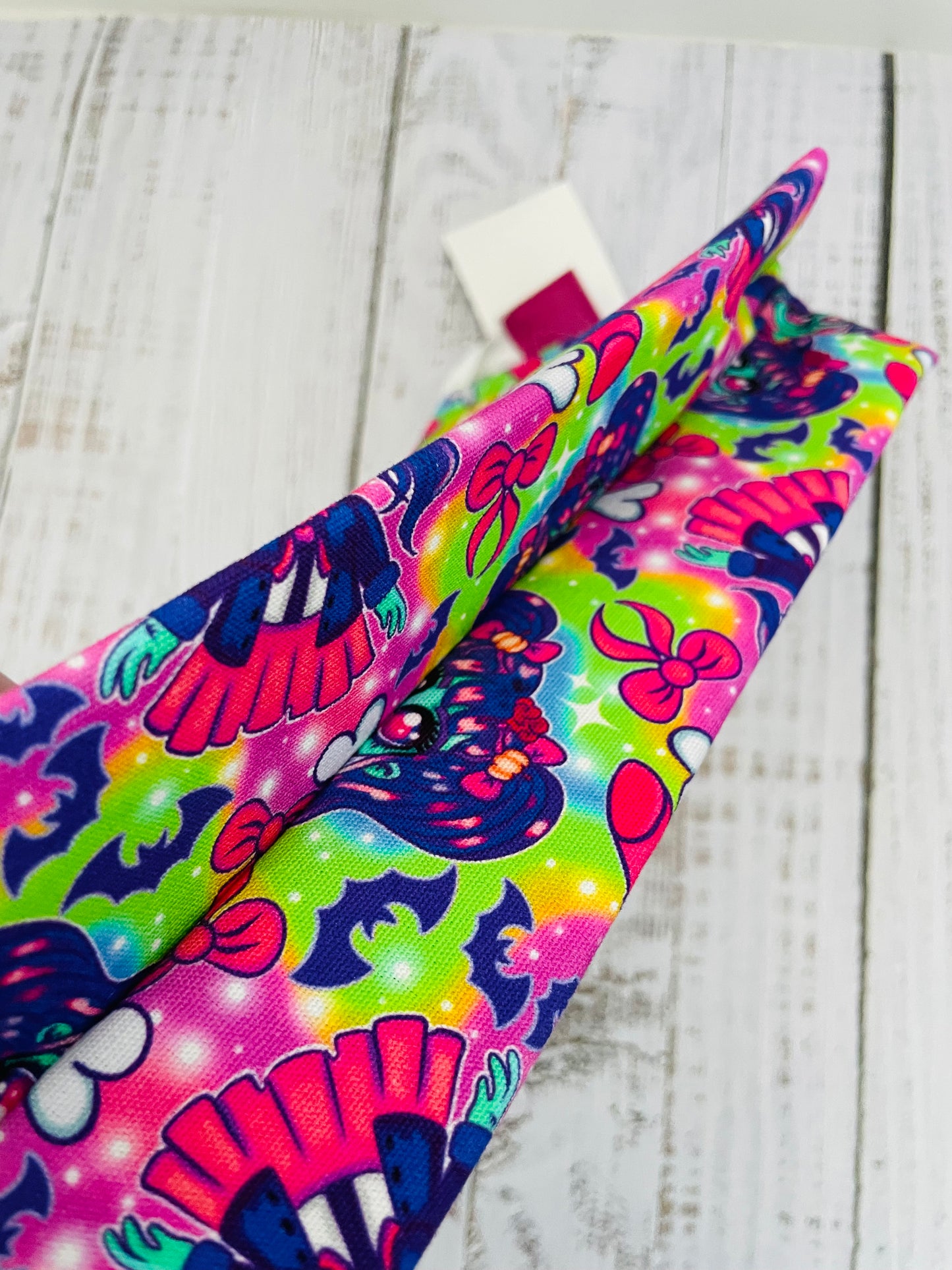 ZOMBIE GIRL ..... Lifestyle bag (soft no wire  , but interfaced) CUSTOM PRINT...BLACK LIGHT REACTIVE FABRIC