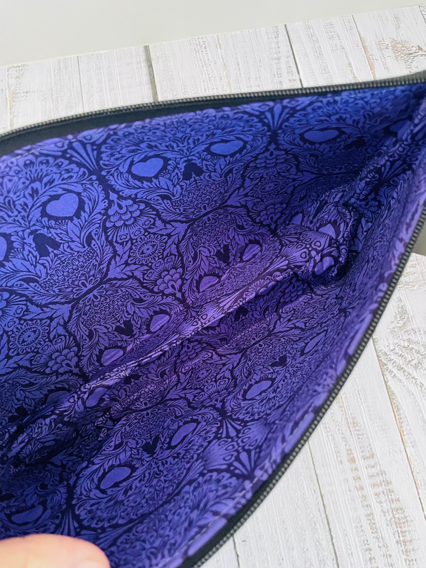 SKULL ......Lifestyle bag (soft no wire  , but interfaced) CUSTOM PRINT...BLACK LIGHT REACTIVE FABRIC