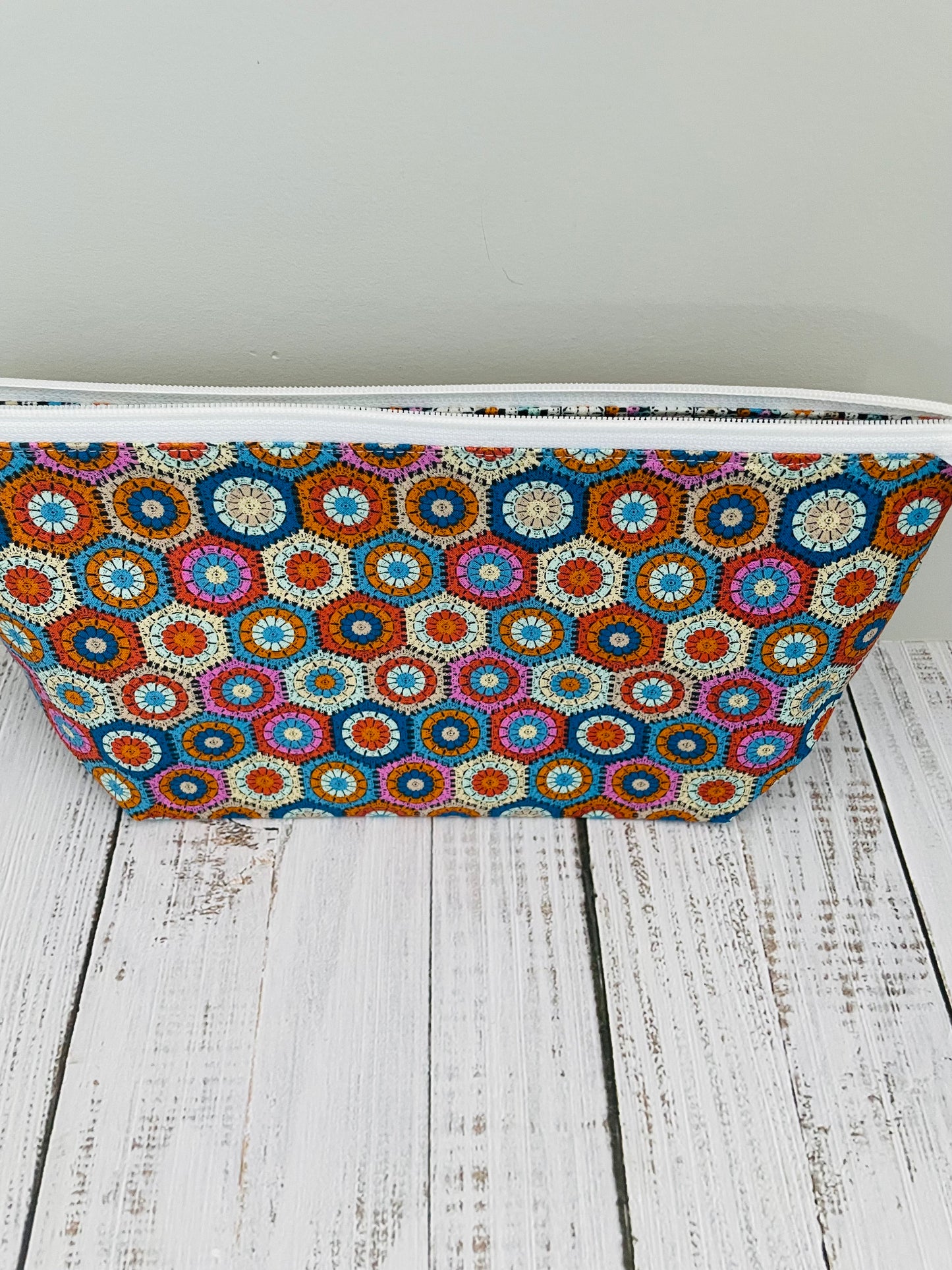 CROCHET HEXY .....Lifestyle bag (soft no wire  , but interfaced) CUSTOM PRINT