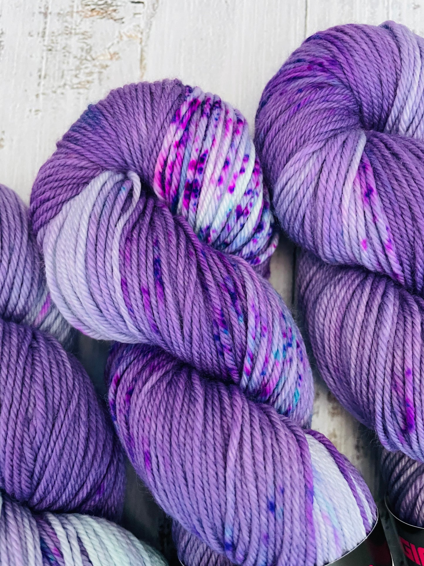 BRUSHED PETALS ...SQUISHY DK  ...LOW CONTRAST BLACK LIGHT REACTIVE