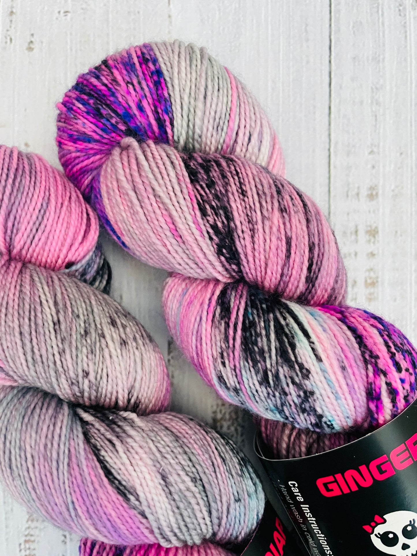 OOAK LUSH FINGERING 2 PLY ...BLACK LIGHT REACTIVE