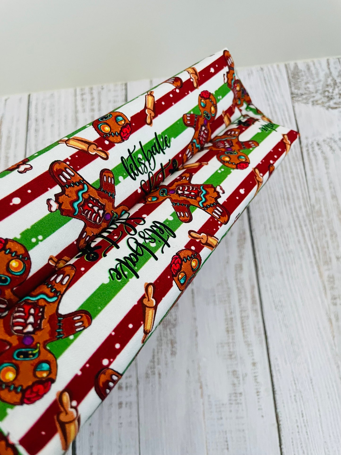 LETS BAKE ....MIDSIZE TOTE BAG WITH CORK HANDLES ...CUSTOM PRINT