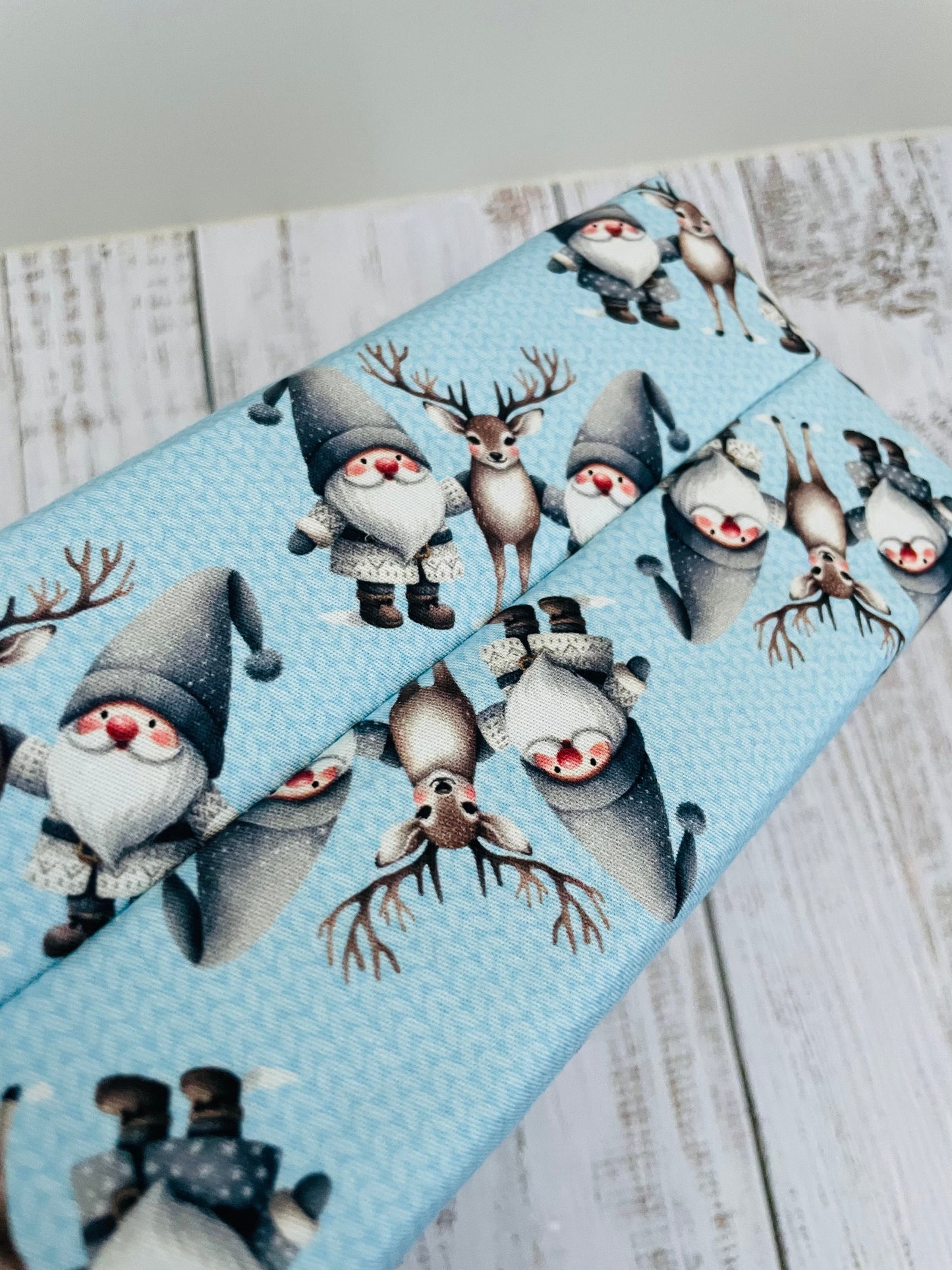 WINTER VIBES (GNOMES) ....MINI TOTE BAG WITH CORK HANDLES ...CUSTOM PRINT