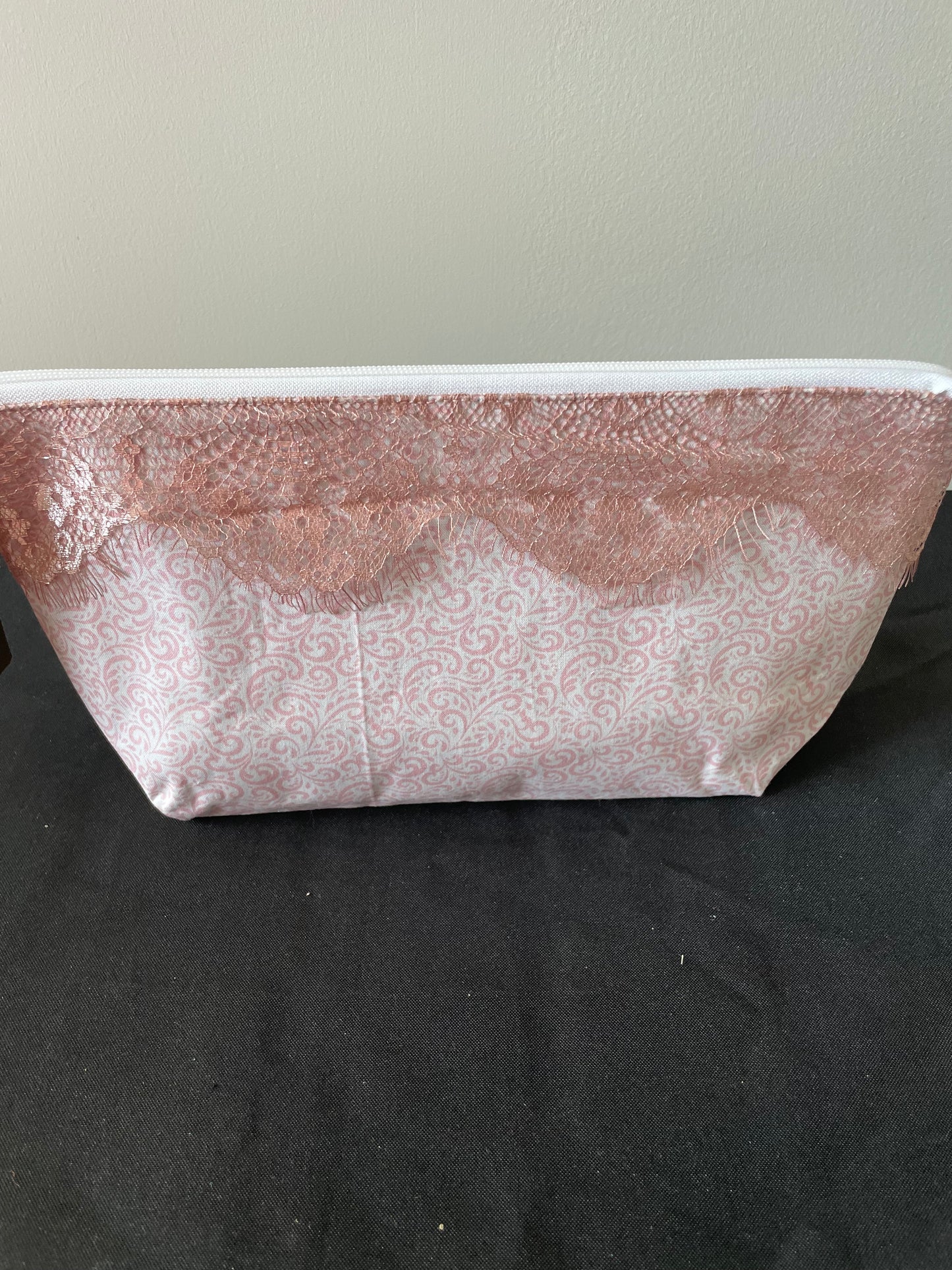 ANTIQUE LACE WITH LACE TRIM   small Lifestyle bag (soft no wire  , but interfaced )