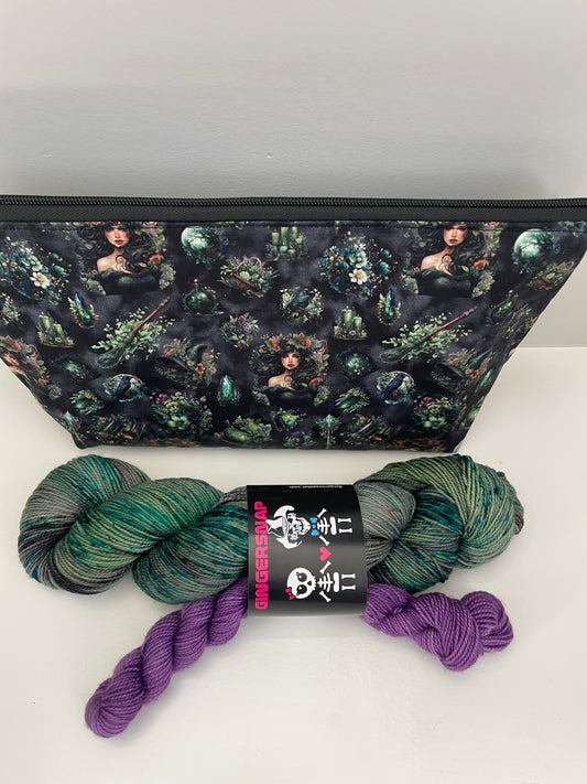 HERB WITCH YARN AND BAG SET    small Lifestyle bag (soft no wire  , but interfaced )