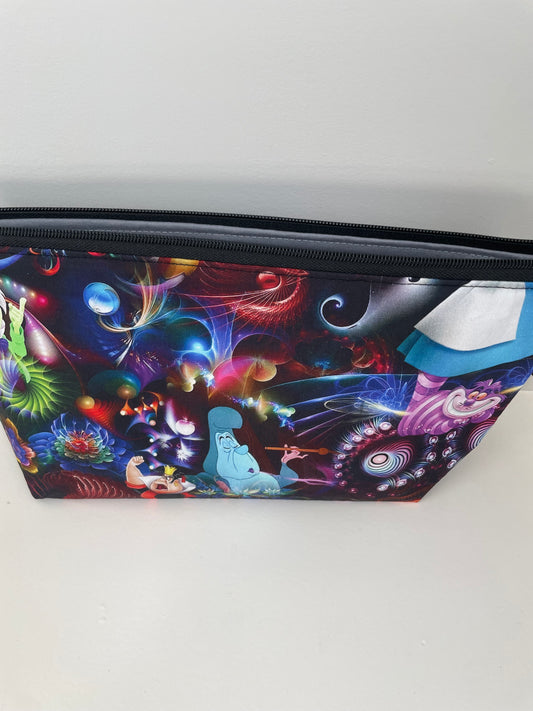 ALICE   small  Lifestyle bag (soft no wire  , but interfaced )CUSOM PRINT...BLACK LIGHT REACTIVE