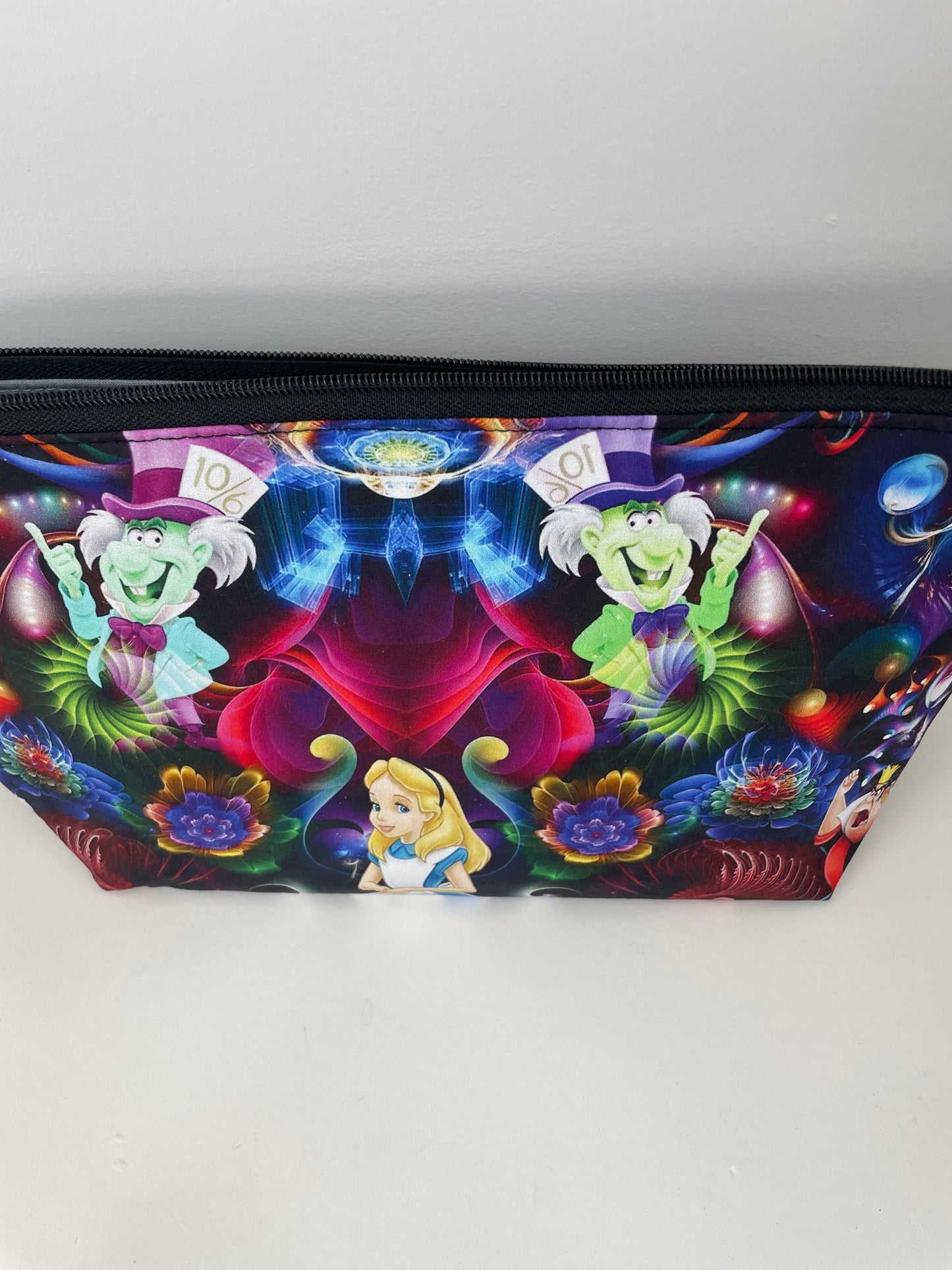 ALICE   small  Lifestyle bag (soft no wire  , but interfaced )CUSOM PRINT...BLACK LIGHT REACTIVE