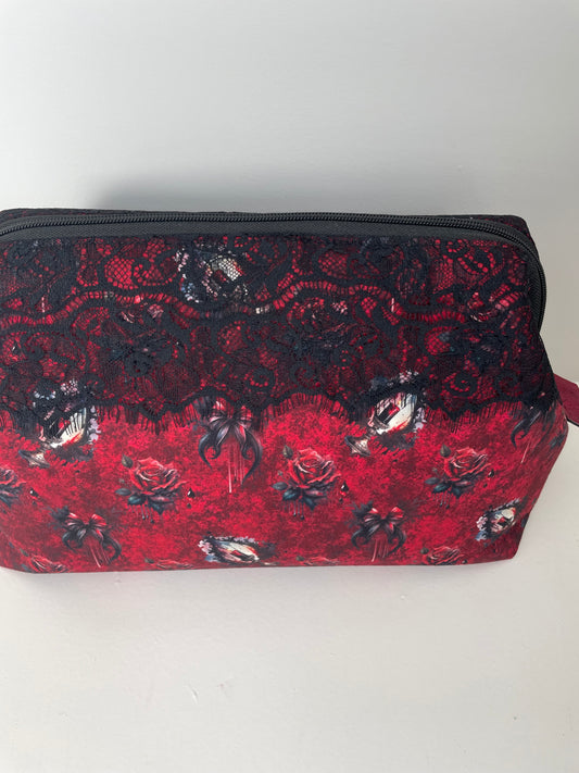 THROUGH THE VEIL .... Med Wire frame bag...CUSTOM PRINT, BLACK LACE