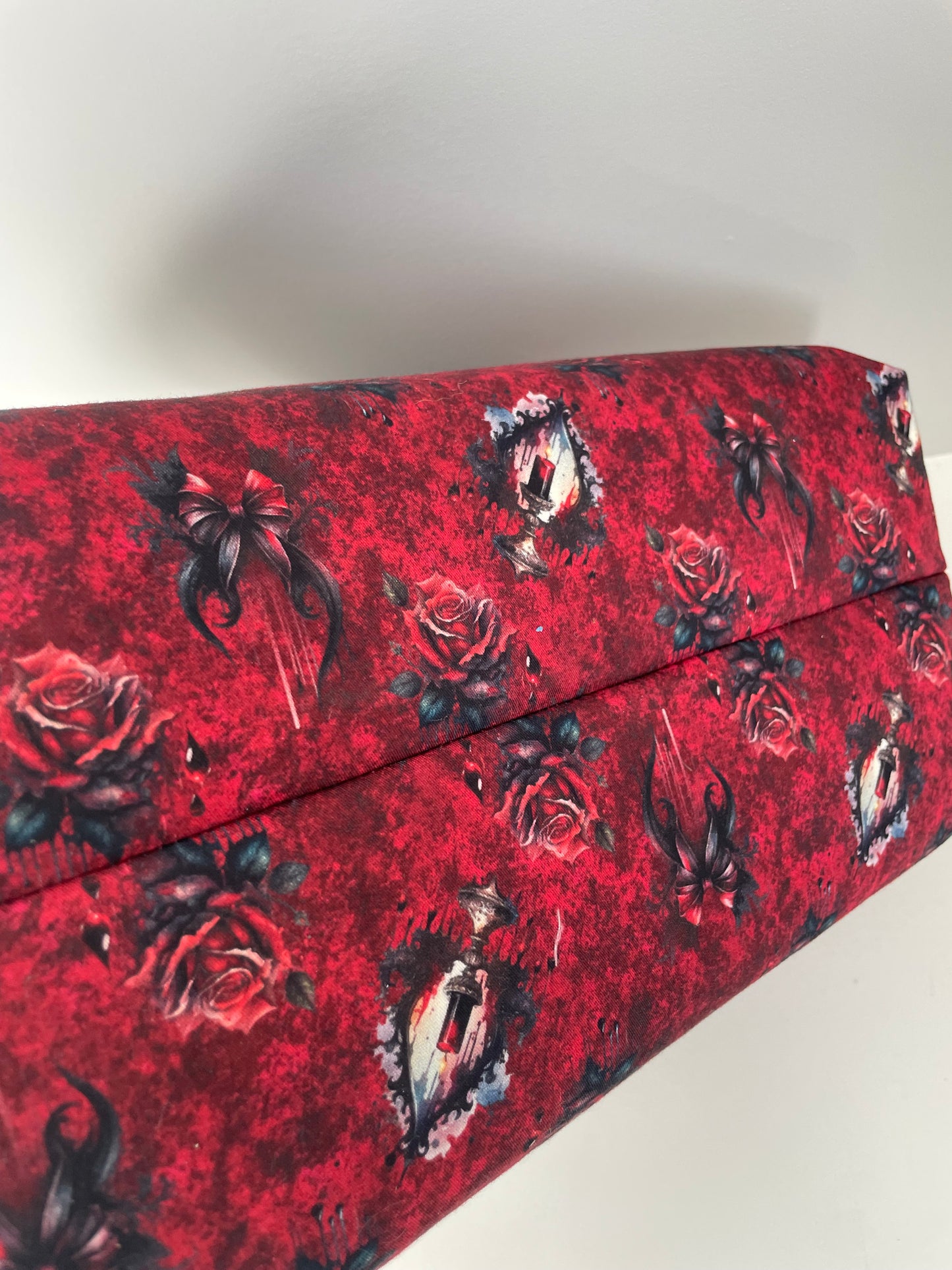 THROUGH THE VEIL .... Med Wire frame bag...CUSTOM PRINT, BLACK LACE