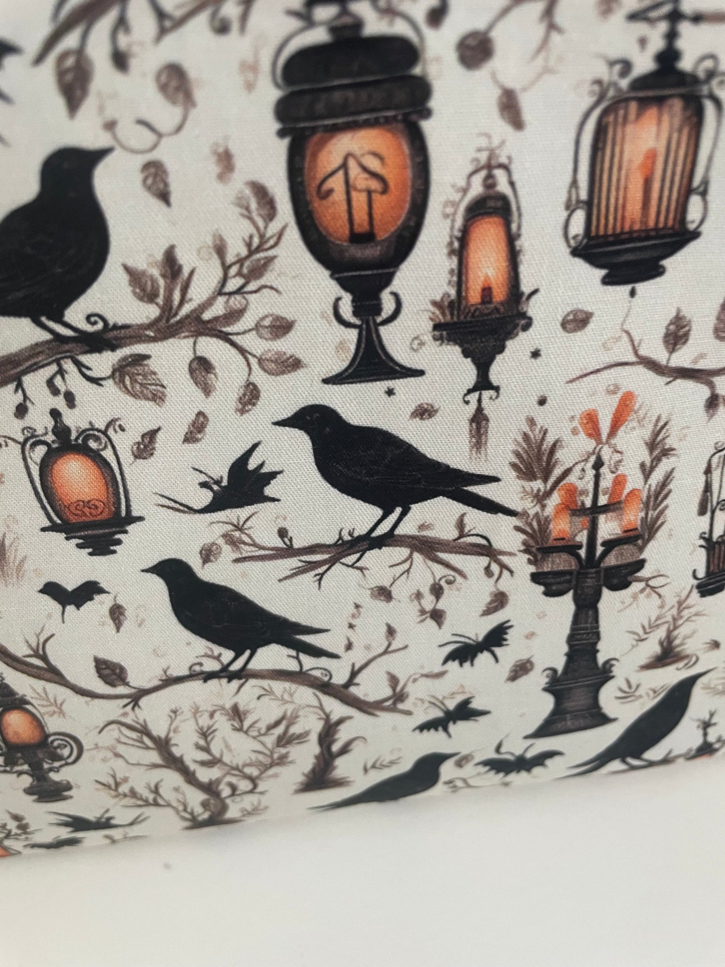 WHERE THE CROW'S FLY.... small Lifestyle bag (soft no wire  , but interfaced )...CUSTOM PRINT