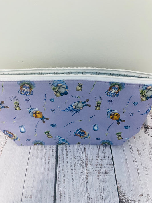 Lavender Gnomes .... Lifestyle bag (soft no wire  , but interfaced) CUSTOM PRINT