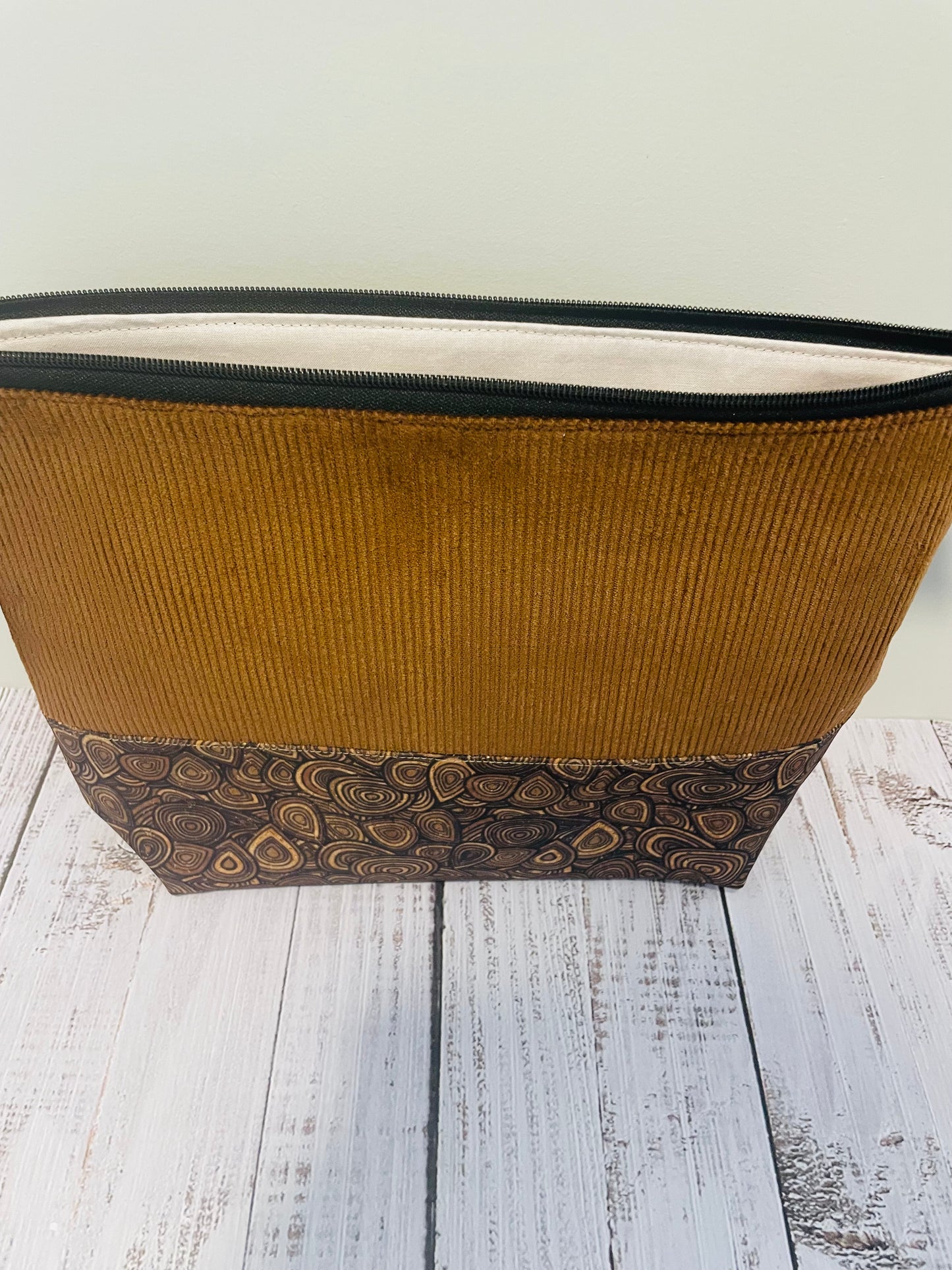 CORD & CORK .. Lifestyle plus  bag (soft no wire  , but interfaced) CORK  BOTTOM...