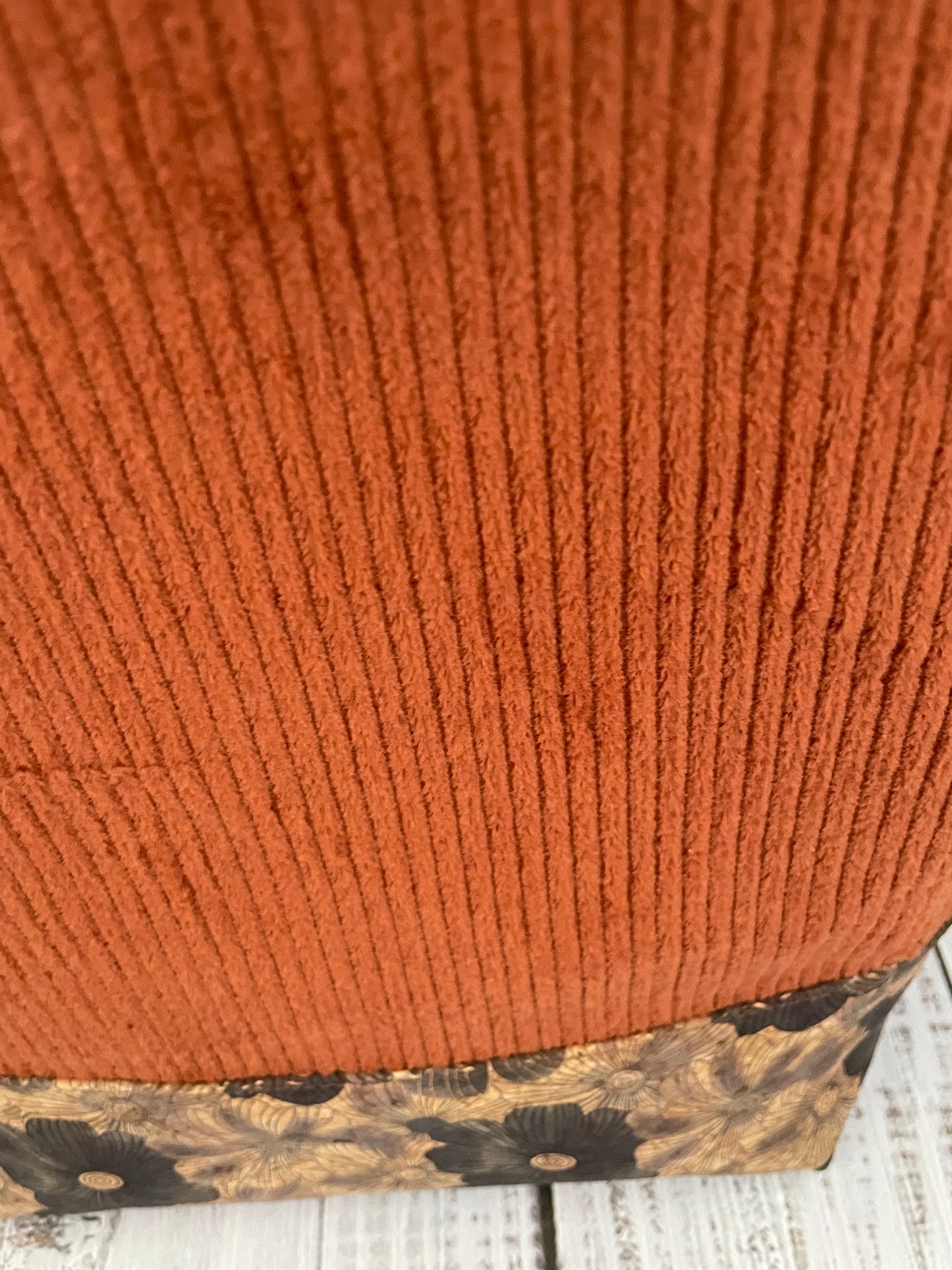 RUSTY  CORDUROY TALL Lifestyle plus bag (soft no wire  , but interfaced ) FLORAL CORK   BOTTOM