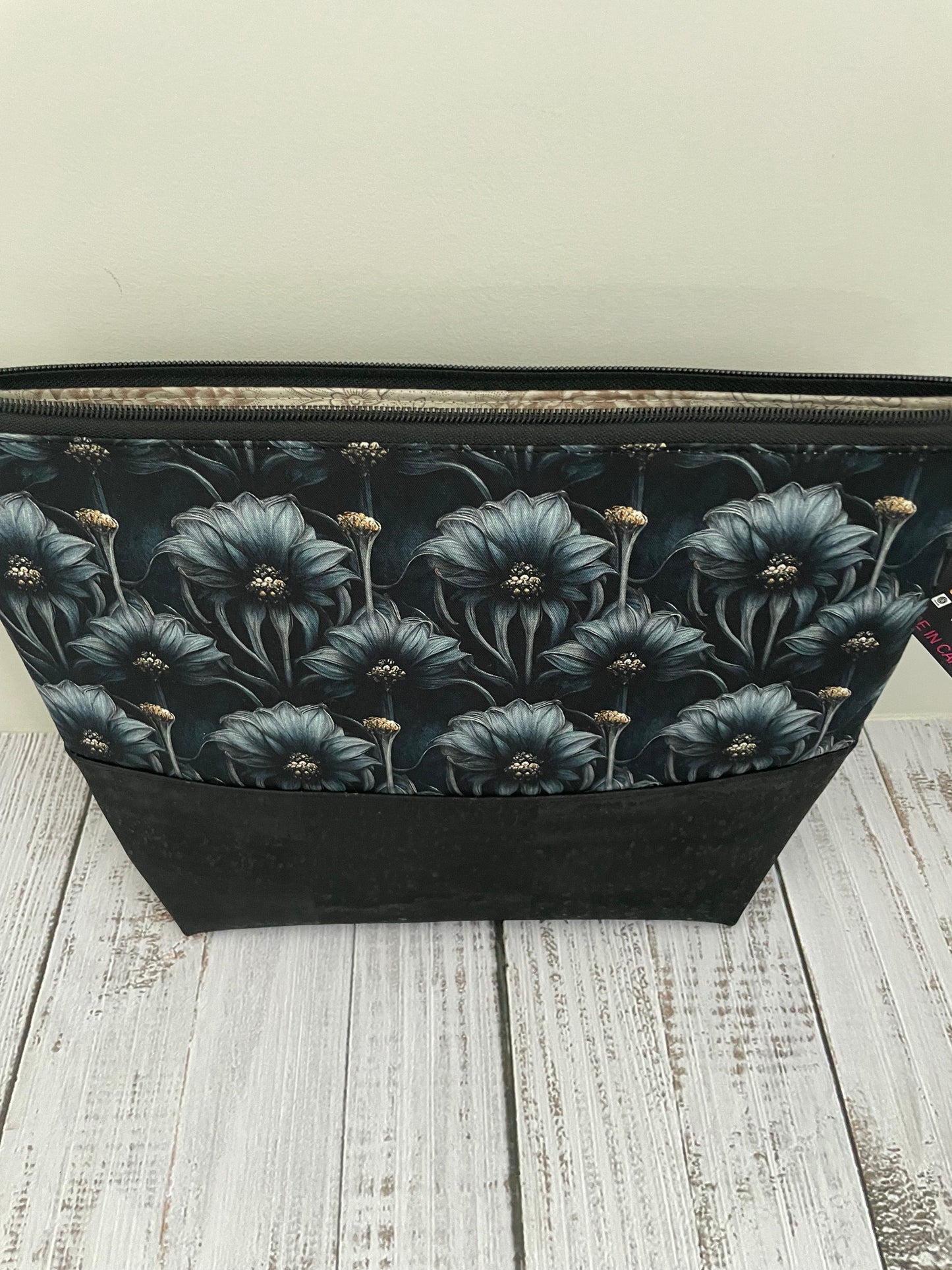 DARKWOOD   .. Lifestyle plus  bag (soft no wire  , but interfaced) BLACK  CORK  BOTTOM...