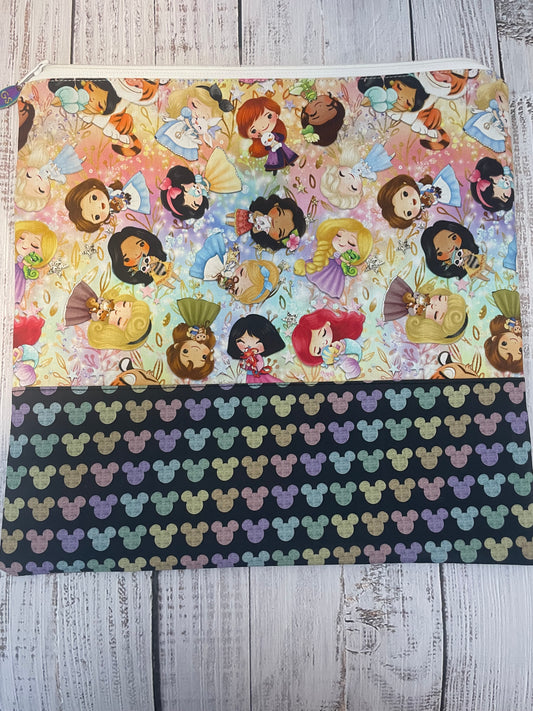 PRINCESSES LARGE  STITCHING BAG....CUSTOM PRINTED FABRIC