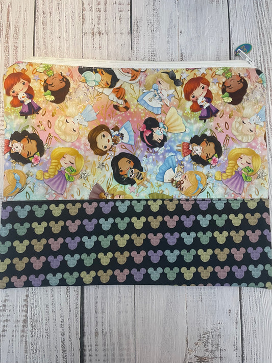 PRINCESSES   SMALL STITCHING BAG ....CUSTOM PRINTED FABRIC