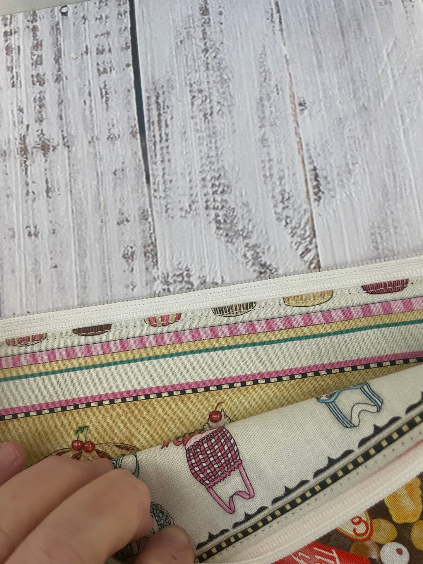 COFFEE  SMALL STITCHING BAG....CUSTOM PRINTED FABRIC
