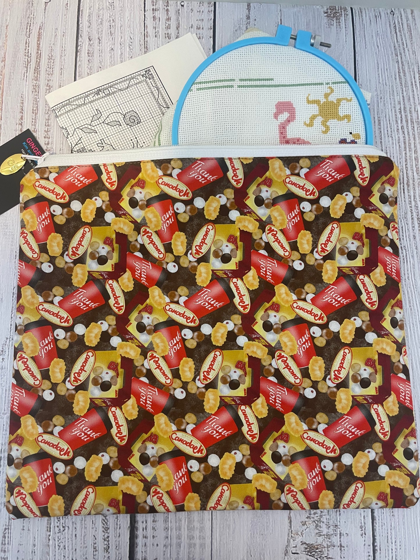 COFFEE  SMALL STITCHING BAG....CUSTOM PRINTED FABRIC