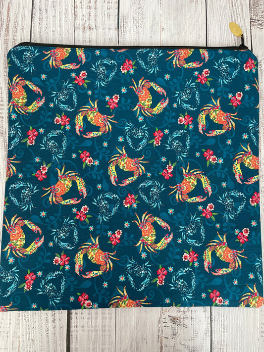 FLORAL CRABS LARGE  STITCHING BAG