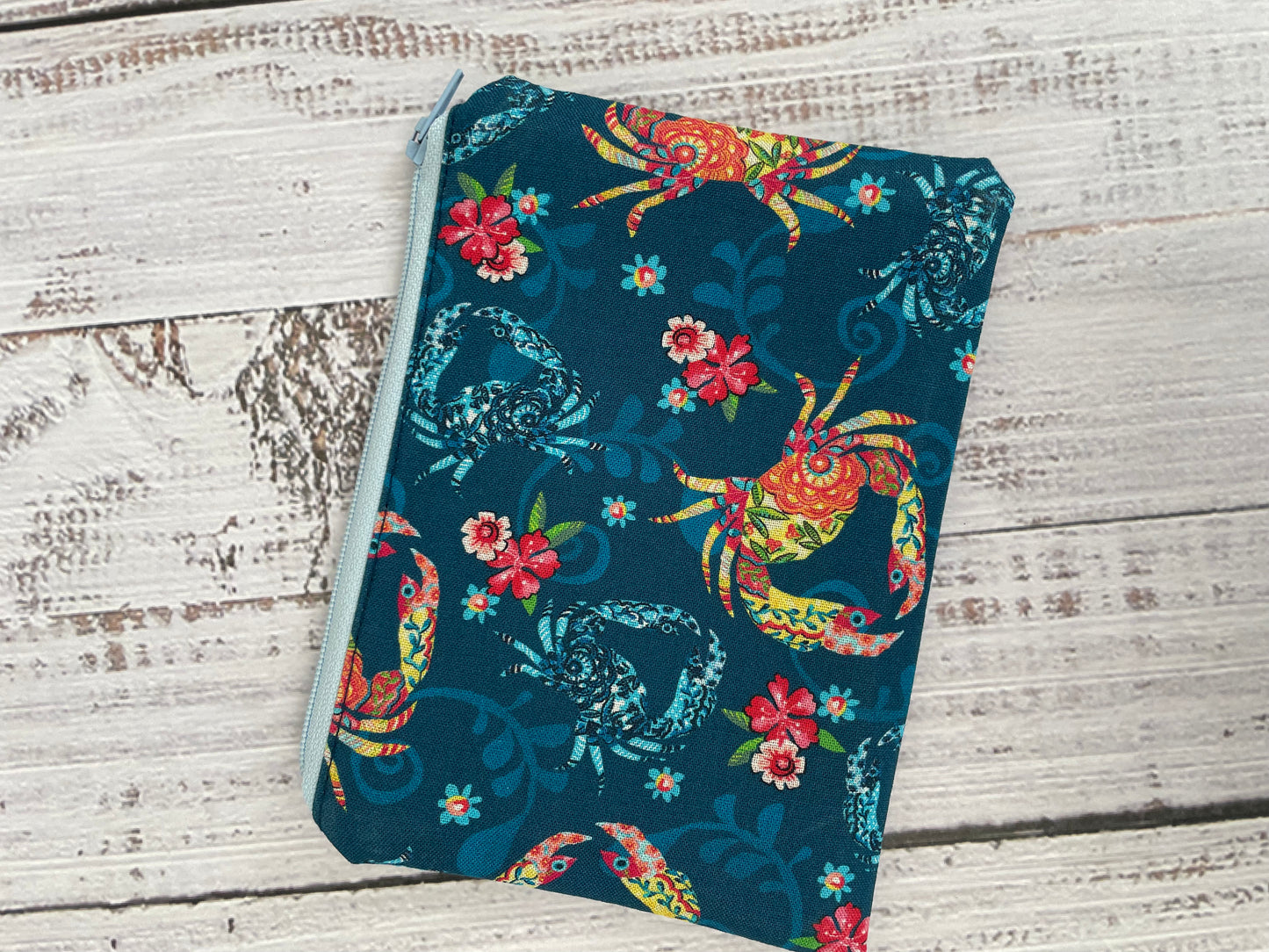FLORAL CRAB  LARGE  STITCHING BAG & NOTIONS POUCH