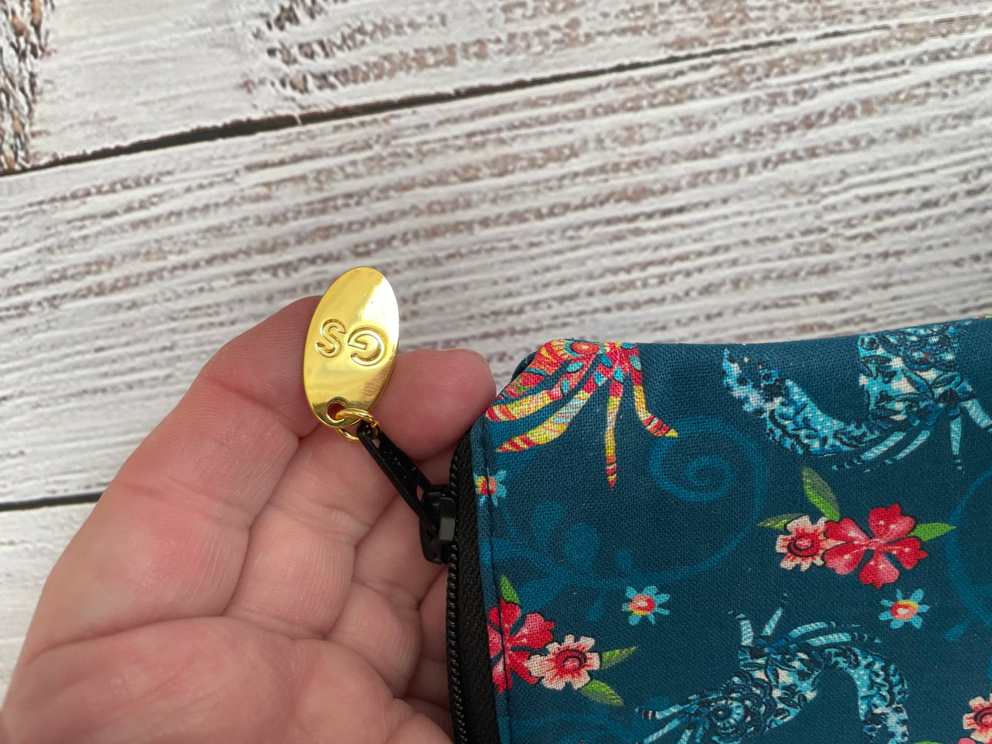 FLORAL CRAB  LARGE  STITCHING BAG & NOTIONS POUCH