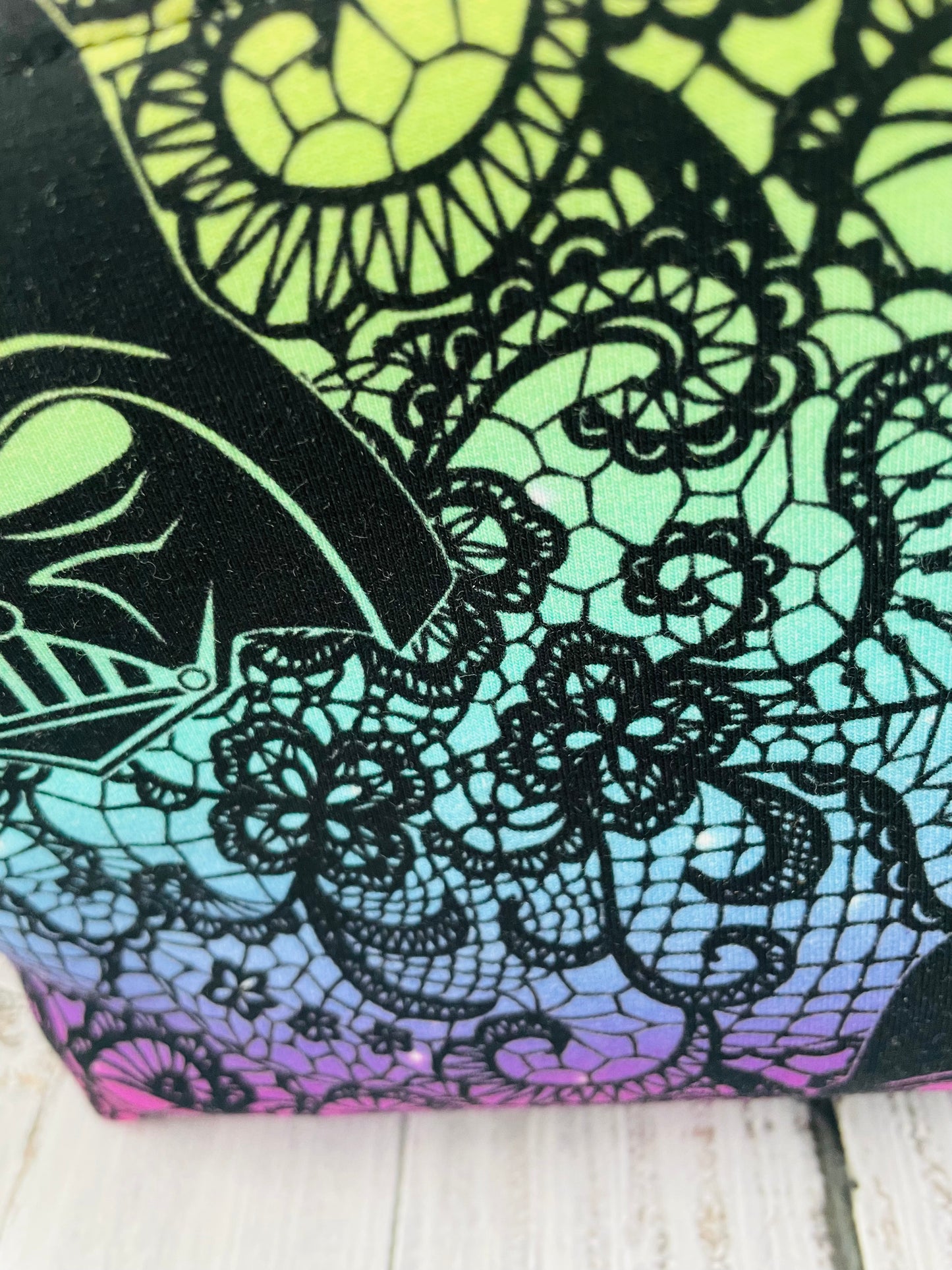 LACE WARS .....Small wire frame bag...CUSTOM PRINT