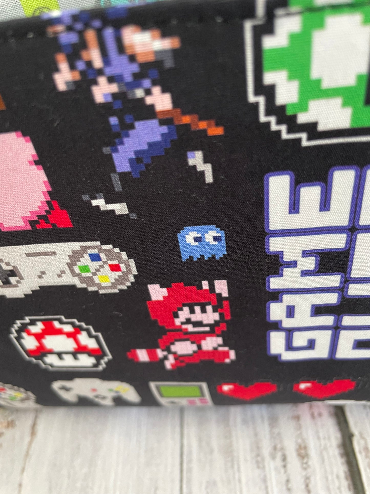 RETRO GAMER ....MINI BASKET  WITH CORK HANDLES...CUSTOM PRINT