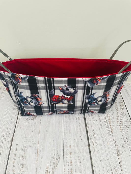SCOTTIE DOGS    ....MINI BASKET  WITH CORK HANDLES ...CUSTOM PRINT