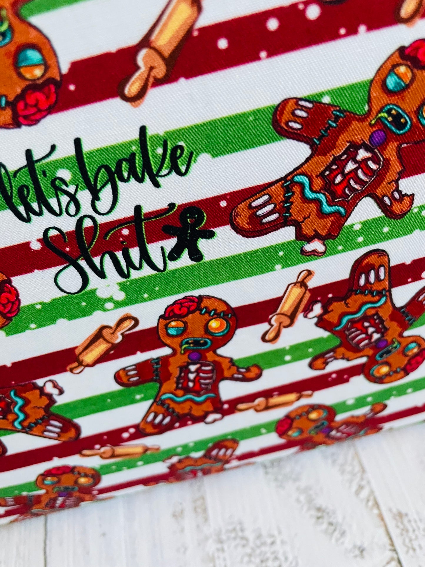 LETS BAKE  Lifestyle bag (soft no wire  , but interfaced) CUSTOM PRINT