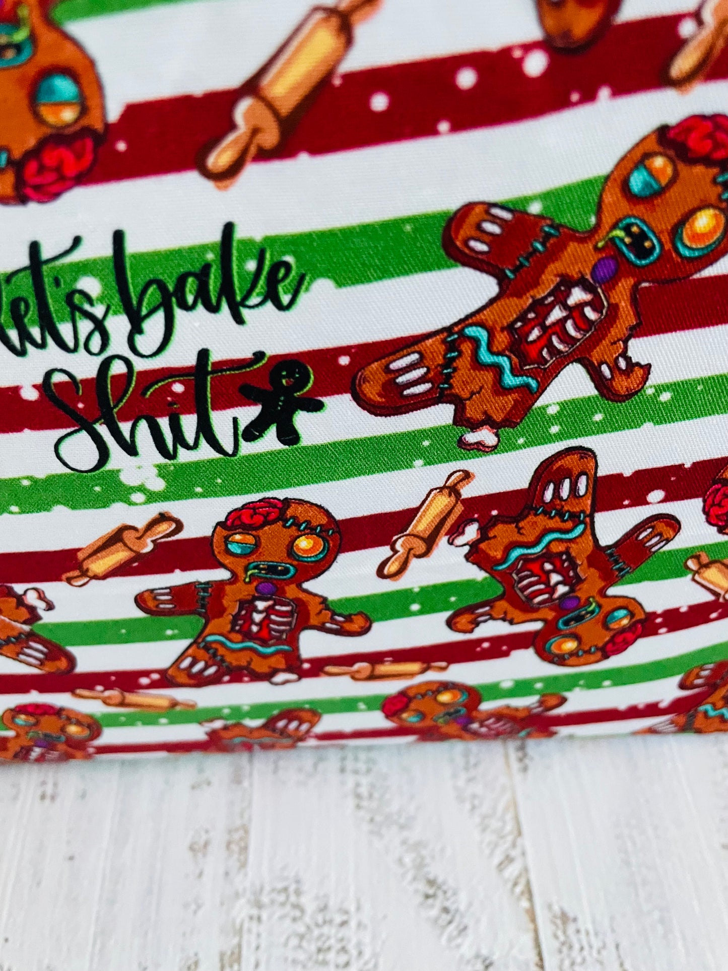 LETS BAKE   ....MIDSIZE TOTE BAG   WITH CORK HANDLES ...CUSTOM PRINT