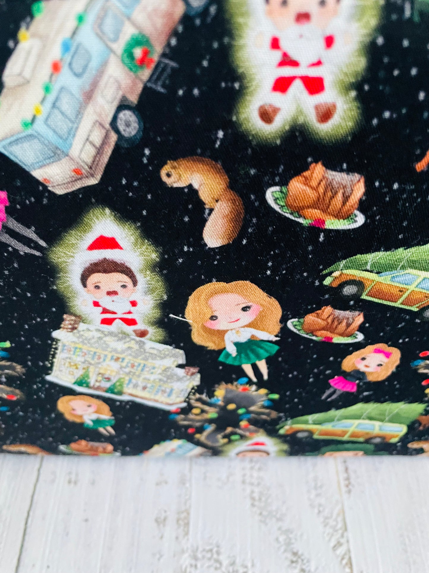 HOLIDAY VACATION    ....MIDSIZE TOTE BAG   WITH CORK HANDLES ...CUSTOM PRINT