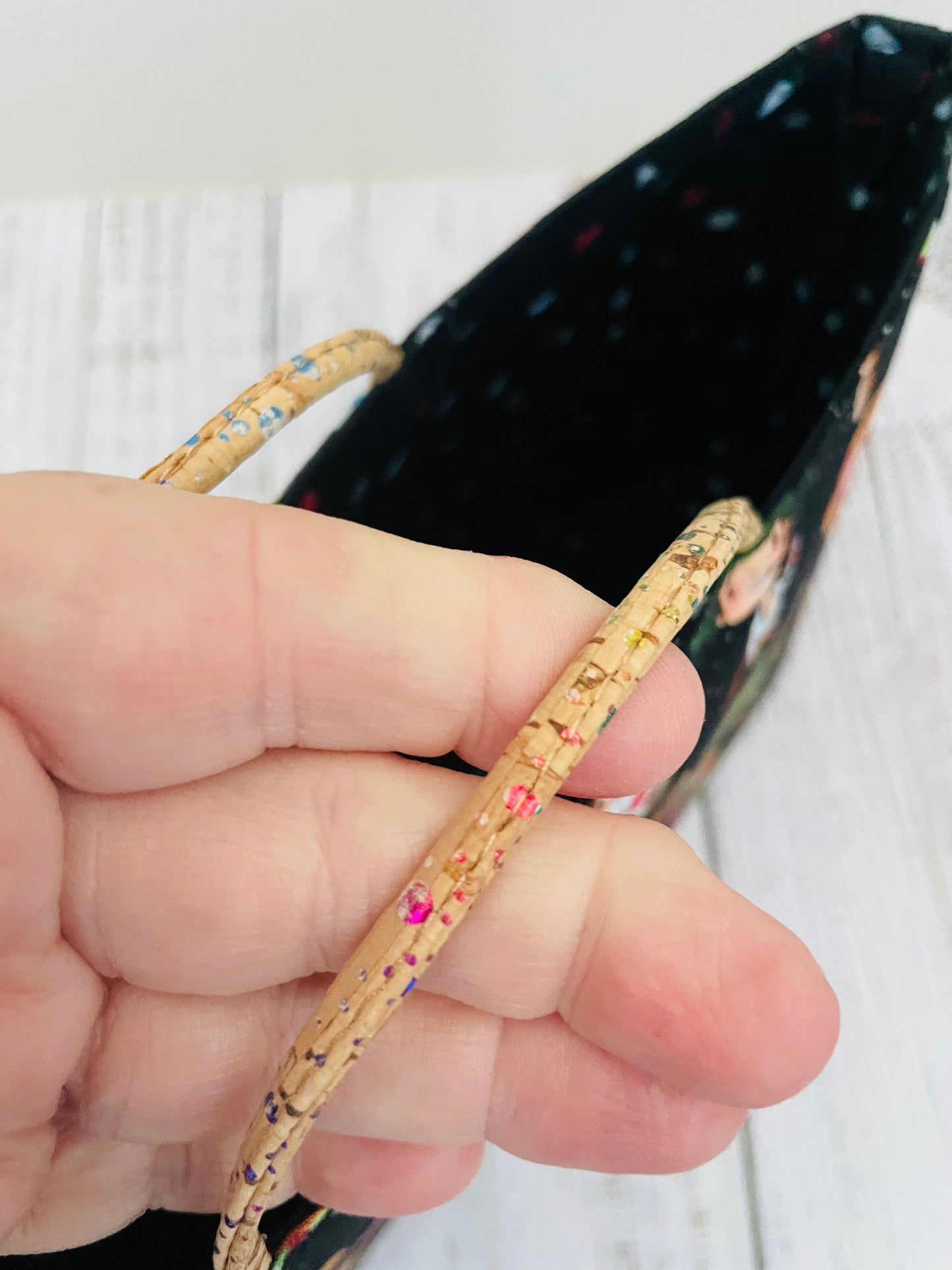 HOLIDAY VACATION    ....MIDSIZE TOTE BAG   WITH CORK HANDLES ...CUSTOM PRINT