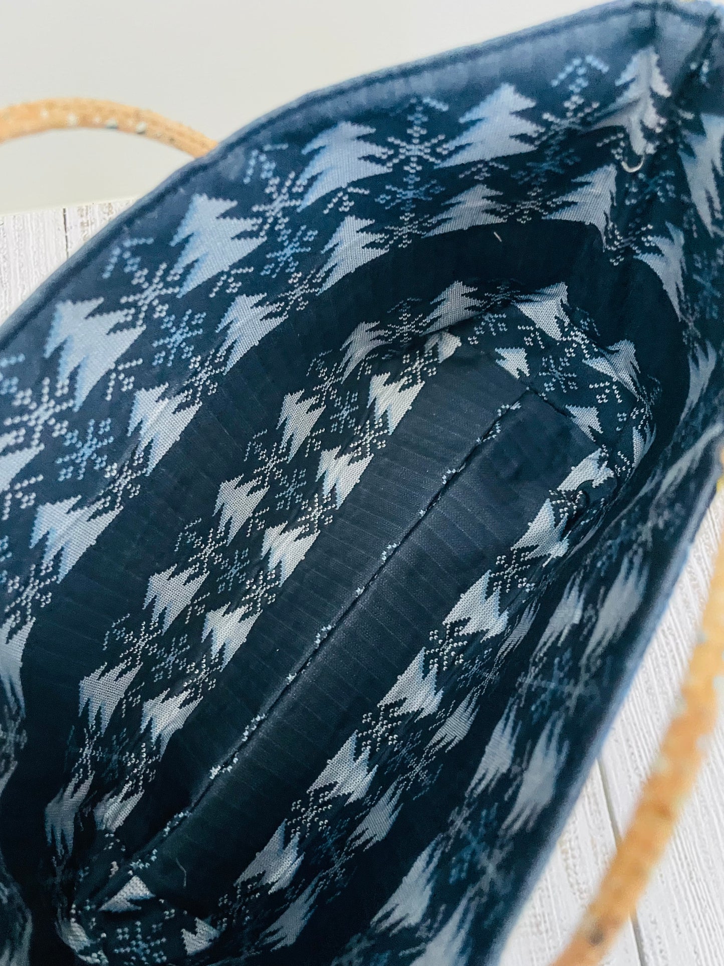 HOLIDAY TRAIN   ....MIDSIZE TOTE BAG   WITH CORK HANDLES ...CUSTOM PRINT