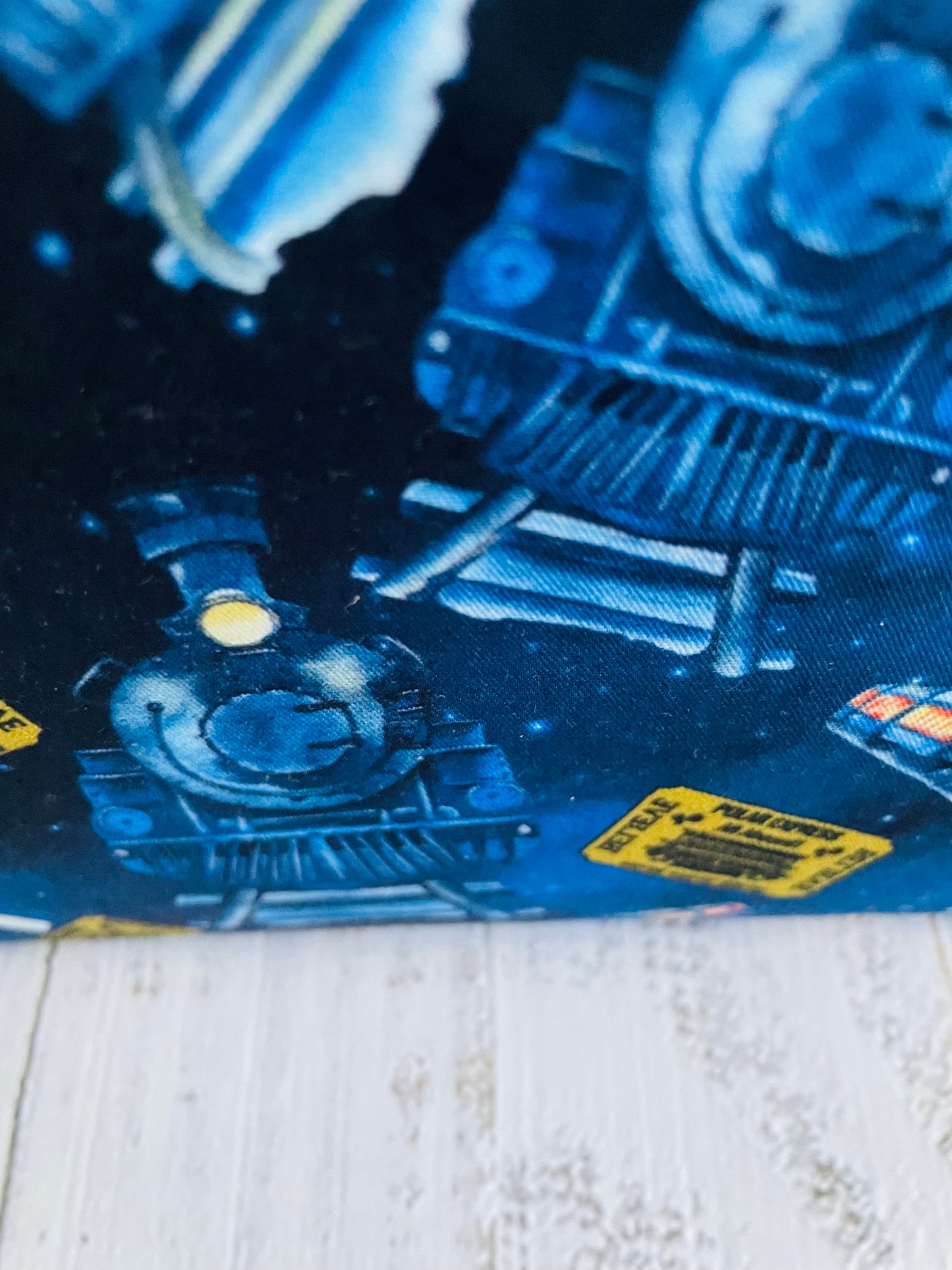 HOLIDAY TRAIN  ....MINI TOTE BAG   WITH CORK HANDLES ...CUSTOM PRINT